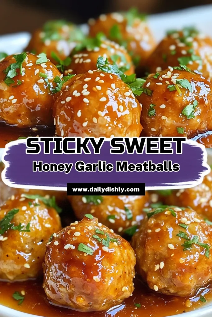 Craving a delicious meal? Try this easy turkey meatballs recipe featuring honey garlic sauce! These ground turkey meatballs are baked to perfection and tossed in a sticky, sweet honey garlic sauce, making them irresistible. Perfect for dinner or meal prep, these honey garlic turkey meatballs are sure to please everyone at your table. Don't miss out—click to get the full recipe and add it to your meal rotation! #HoneyGarlicTurkeyMeatballs #EasyTurkeyMeatballsRecipe #BakedTurkeyMeatballs #HoneyGarlicSauceRecipe