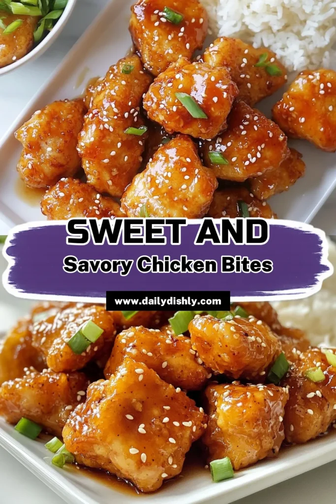 Indulge in these irresistible Honey Garlic Chicken Bites that perfectly blend sweet and savory flavors! This easy chicken appetizer is a must-try for any gathering. Made with a simple sesame chicken recipe, these Asian-inspired chicken bites are quick to prepare and deliciously satisfying. Elevate your next meal or party with this tasty dish! Don’t forget to save this recipe! #HoneyGarlicChickenBites #EasyChickenAppetizers #SesameChickenRecipe #AsianInspiredCooking