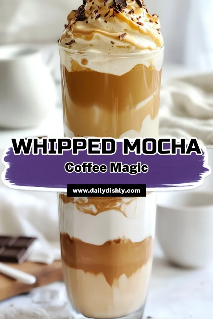 Discover the delicious world of Mocha Dalgona coffee with this easy whipped coffee recipe! This delightful instant coffee mocha drink combines rich cocoa and frothy coffee for a perfect pick-me-up. Learn how to make Dalgona coffee in just 10 minutes, and impress your friends with its stunning layers. Save this recipe for your next coffee craving, and enjoy the bliss of whipped coffee at home! #MochaDalgonaCoffee #WhippedCoffeeRecipe #EasyMochaCoffee #DalgonaCoffee