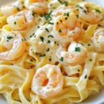 - 8 oz fettuccine pasta - 1 lb large shrimp, peeled and deveined - 4 tablespoons unsalted butter - 4 cloves garlic, minced - 1 cup heavy cream - 1 cup grated Parmesan cheese - 1 teaspoon Italian seasoning - Salt and black pepper to taste - Fresh parsley, chopped (for garnish) To make this creamy garlic shrimp Alfredo, you need to gather some key ingredients. First, get 8 ounces of fettuccine pasta. This pasta holds the sauce well and adds a nice texture. Next, pick up 1 pound of large shrimp. Make sure they are peeled and deveined for quick cooking. You will also need 4 tablespoons of unsalted butter. This gives a rich flavor to the dish. Don't forget 4 cloves of garlic, minced, for that aromatic punch. For the creamy base, use 1 cup of heavy cream. This will make the dish rich and smooth. Lastly, grab 1 cup of grated Parmesan cheese. This cheese adds depth and a savory touch. For seasoning, you will want Italian seasoning, salt, and black pepper to taste. Fresh parsley, chopped, makes a great garnish and adds color. With these ingredients ready, you can create a meal that tastes gourmet but is easy to make. {{ingredient_image_1}} 1. Boiling Water and Cooking Fettuccine: Start by filling a large pot with water. Add salt and bring it to a boil. Once boiling, add 8 ounces of fettuccine pasta. Cook it according to the package instructions until it is al dente, which should take about 8-10 minutes. 2. Reserving Pasta Water: Before you drain the pasta, remember to save ½ cup of the pasta water. This water helps in making the sauce creamy later. 1. Sautéing Shrimp in Butter: In a large skillet, melt 2 tablespoons of unsalted butter over medium heat. Once the butter is melted, add 1 pound of large shrimp that have been peeled and deveined. 2. Seasoning the Shrimp: Sprinkle some salt and black pepper over the shrimp. Cook them for about 2-3 minutes on each side until they turn pink and opaque. Once cooked, remove them from the skillet and set them aside. 1. Sautéing Garlic: In the same skillet, add the remaining 2 tablespoons of unsalted butter. Then, add 4 cloves of minced garlic. Sauté the garlic for about 1 minute until it becomes fragrant. Be careful not to burn it. 2. Creating the Cream Sauce: Pour in 1 cup of heavy cream and bring it to a gentle simmer. Stir occasionally to mix. Next, add 1 teaspoon of Italian seasoning, along with a pinch of salt and black pepper. 1. Adding Parmesan and Adjusting Consistency: Gradually stir in 1 cup of grated Parmesan cheese. Keep mixing until the cheese melts and the sauce thickens. If the sauce is too thick, add some reserved pasta water a little at a time until you reach the right consistency. 2. Mixing Pasta and Shrimp with Sauce: Now, add the drained fettuccine and cooked shrimp back into the skillet. Toss everything together so the pasta and shrimp are well coated in the creamy garlic sauce. Now you're ready to serve your Creamy Garlic Shrimp Alfredo! Enjoy! Fresh vs. Frozen When choosing shrimp, fresh is great if you can find it. Fresh shrimp should smell like the sea, not fishy. If fresh isn’t an option, frozen shrimp works well too. Just make sure to thaw them properly. You can do this overnight in the fridge or under cold running water. Size Matters Larger shrimp are better for this dish. They hold up well in the sauce and have more flavor. Look for shrimp labeled "large" or "jumbo." About 21-25 shrimp per pound is a good size for this recipe. How to Avoid Curdling To keep the sauce creamy, add the cream slowly. Make sure the heat is low when you pour it in. If the sauce curdles, it may be too hot. Stir continuously to help it stay smooth. Adjusting Thickness If the sauce is too thick, add a bit of the reserved pasta water. Start with a tablespoon and mix well. Keep adding until you reach your desired creaminess. The sauce should coat the pasta, not drown it. Additional Seasonings To kick up the flavor, try adding more herbs. Fresh basil or oregano work great. A pinch of red pepper flakes adds a nice kick too. Just be careful not to overpower the garlic. Optional Ingredients Feel free to mix in veggies. Spinach and peas are both great choices. You can also toss in sun-dried tomatoes for a pop of color and taste. Just remember to adjust cooking time for any added ingredients. Pro Tips Use Fresh Shrimp: Fresh shrimp will provide the best flavor and texture. If using frozen shrimp, ensure they are fully thawed and patted dry before cooking. Adjust the Creaminess: You can adjust the thickness of the sauce by adding more or less pasta water. Start with a small amount and gradually increase until you reach your desired consistency. Don't Overcook the Garlic: Garlic can burn quickly, becoming bitter. Sauté it just until fragrant—about 1 minute—before adding the cream. Garnish for Freshness: Fresh parsley not only adds color but also a burst of freshness to the dish. Feel free to experiment with other herbs like basil or chives for different flavors. {{image_2}} Alternatives for Heavy Cream If you want a lighter dish, use half-and-half or whole milk. Coconut cream can work for a dairy-free option. Just know that these will change the flavor slightly. Using Different Pasta Types Fettuccine is great, but you can switch it up with penne or spaghetti. Choose a pasta shape that holds sauce well. This helps create a tasty bite every time. Popular Options (e.g., Spinach, Peas) Adding vegetables boosts nutrition and flavor. Spinach wilts nicely and adds color. Peas bring a sweet pop to the dish. Both pair well with shrimp and creamy sauce. Cooking Tips for Vegetables Sauté vegetables for a few minutes before adding them to the sauce. This keeps them tender yet crisp. Always season your veggies with salt for the best taste. Adding Heat (e.g., Red Pepper Flakes) For a spicy kick, sprinkle in red pepper flakes. Start with a small amount, then taste. You can always add more if you like it hot! Experimenting with Herbs Fresh herbs like basil or thyme can elevate your dish. Toss them in just before serving for vibrant flavor. Dried herbs also work well and add depth to your creamy sauce. To store leftovers, let the dish cool first. Place it in an airtight container. This keeps the flavors fresh. You can store it in the fridge for up to three days. If you want to enjoy it later, make sure to check for any changes in smell or texture before eating. To freeze Alfredo, let it cool completely. Then, transfer it to a freezer-safe container. It’s best to freeze it in smaller portions. This way, you can thaw only what you need. The dish can last in the freezer for about two months. For thawing, move the container to the fridge overnight. This keeps the sauce from breaking down. Avoid thawing in the microwave as it can cook unevenly. You can reheat your Alfredo in two ways: the microwave or stovetop. If using a microwave, heat in short bursts. Stir between each burst. This helps it warm evenly. For stovetop, add a splash of water or broth. Heat on low, stirring gently. This keeps the sauce creamy. To prevent the sauce from separating, stir continuously. This ensures a smooth, delicious meal. The best way to reheat creamy Alfredo pasta is on the stovetop. Start with a non-stick skillet. Add a splash of water or milk to keep the sauce smooth. Heat over medium-low heat, stirring gently. This helps heat the pasta evenly without drying it out. You can also use the microwave, but add water or milk too, and heat in short bursts. Stir in between to avoid hot spots. Yes, you can make this dish without cream. You have a few options. Use milk mixed with flour for a creamy texture. You can also use Greek yogurt for a lighter dish. Another choice is to use cashew cream for a dairy-free version. Each alternative will give a unique taste but still keep it creamy. To make this recipe gluten-free, choose gluten-free pasta. Many brands offer fettuccine made from rice or corn. Be sure to check that your Parmesan cheese is gluten-free. Most are, but it’s good to verify. Follow the same cooking steps, and you’ll enjoy a tasty gluten-free dish. Creamy Garlic Shrimp Alfredo pairs well with simple side dishes. A fresh garden salad with a light vinaigrette is great. Roasted vegetables like asparagus or broccoli add color and crunch. Garlic bread also complements the dish nicely. These sides balance the creaminess of the Alfredo. Leftovers of Creamy Garlic Shrimp Alfredo will last in the fridge for about three days. Store them in an airtight container. If you want to keep them longer, consider freezing. However, the texture may change after thawing. Make sure to check for freshness before eating leftovers. To recap, we explored how to make a delicious Creamy Garlic Shrimp Alfredo. We covered main ingredients like fettuccine pasta, shrimp, garlic, and Parmesan. I provided step-by-step cooking tips to ensure perfect results. You learned about variations and how to store leftovers properly. This dish is creamy, flavorful, and easy to customize. You can enjoy it your way. Now you have the knowledge to impress at your next meal. Happy cooking!