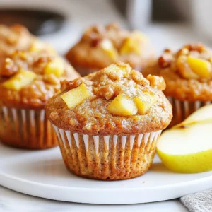 - 1 ½ cups whole wheat flour - 1 teaspoon baking powder - ½ teaspoon baking soda - 1 teaspoon cinnamon - ¼ teaspoon salt - 2 ripe bananas, mashed - ½ cup unsweetened applesauce - ¼ cup honey or maple syrup - 2 large eggs - 1 teaspoon vanilla extract - 1 cup diced apples (about 1 medium apple) - ½ cup rolled oats - ¼ cup chopped walnuts (optional) - ¼ cup raisins or dried cranberries (optional) Cinnamon Apple Energy Muffins are packed with good stuff. Whole wheat flour makes them hearty. It adds fiber, which is great for digestion. Baking powder and baking soda help them rise. They give the muffins a nice fluffy texture. Cinnamon adds warmth and flavor. It brings a cozy feel to each bite. Ripe bananas and applesauce act as natural sweeteners. They also keep the muffins moist. Honey or maple syrup adds a sweet touch. You can choose what you like best. Eggs help bind everything together. They add protein, which is important for energy. Vanilla extract gives a lovely aroma. Diced apples add a fresh crunch. You can mix in rolled oats for extra texture. If you want, add chopped walnuts for a nutty flavor. Raisins or dried cranberries can add sweetness. Each ingredient plays a role in making these muffins tasty and healthy. Gather these ingredients for a delightful baking experience. You will enjoy the rich flavors and healthy benefits in every bite. {{ingredient_image_1}} First, you need to preheat your oven to 350°F (175°C). This helps the muffins bake evenly. Next, line your muffin tin with paper liners or lightly grease it. This step makes it easier to remove the muffins after baking. In a large mixing bowl, combine the dry ingredients. Whisk together 1 ½ cups of whole wheat flour, 1 teaspoon of baking powder, ½ teaspoon of baking soda, 1 teaspoon of cinnamon, and ¼ teaspoon of salt. Mix them well until everything is evenly blended. This adds flavor and lift to your muffins. In another bowl, mix your wet ingredients. Start with 2 ripe bananas that you mash until smooth. Add in ½ cup of unsweetened applesauce, ¼ cup of honey or maple syrup, 2 large eggs, and 1 teaspoon of vanilla extract. Stir until the mixture is smooth and well combined. This will give your muffins moisture and sweetness. Now, pour the wet mixture into the bowl with the dry ingredients. Gently stir until just combined. Be careful not to overmix; this keeps your muffins light. Next, fold in 1 cup of diced apples, ½ cup of rolled oats, and any optional ingredients like ¼ cup of chopped walnuts or raisins. Mix until they are evenly spread through the batter. Then, divide the batter among the muffin cups. Fill each cup about ¾ full. This allows room for the muffins to rise while baking. Place your muffin tin in the preheated oven. Bake for 18 to 22 minutes. You can check for doneness by inserting a toothpick into the center of a muffin. If it comes out clean, your muffins are ready! After baking, let the muffins cool in the pan for about 5 minutes. This step helps them firm up a bit. Then, transfer them to a wire rack to cool completely. This keeps them from getting soggy on the bottom. Enjoy your healthy Cinnamon Apple Energy Muffins! To get the right texture, avoid overmixing your batter. When you mix the wet and dry ingredients, stir just until combined. This keeps the muffins light and fluffy. Use ripe bananas for the best results. They add natural sweetness and moisture, making your muffins soft and tasty. You can enhance the flavor with extra spices like nutmeg or ginger. Consider adding mix-ins like chopped nuts or seeds for crunch. For freshness, use crisp, sweet apples. Dice them small, so they blend well into the muffins. This makes each bite juicy and flavorful. For presentation, serve the muffins warm. A light dusting of cinnamon on top makes them look inviting. Pair them with a slice of apple or a dollop of yogurt for a great snack. They also go well with a hot cup of tea or coffee, making them perfect for breakfast or an afternoon treat. Pro Tips Use Ripe Bananas: The riper the bananas, the sweeter and more flavorful your muffins will be. Look for bananas with plenty of brown spots for the best results. Customize Your Add-ins: Feel free to switch up the add-ins based on your preferences. Try adding dark chocolate chips, shredded coconut, or different nuts for variety. Check for Doneness: Ovens can vary, so start checking the muffins a couple of minutes before the minimum baking time. Insert a toothpick into the center; it should come out clean or with a few crumbs. Storage Tips: Store leftover muffins in an airtight container at room temperature for up to 3 days, or freeze for longer storage. Reheat in the microwave for a warm treat! {{image_2}} You can easily make these muffins gluten-free. Use a gluten-free flour blend. Look for one that has xanthan gum. This helps bind the muffins together. For sugar substitutes, opt for stevia or coconut sugar. These lower-calorie options still give a sweet taste. You can play with fruits in these muffins. Try adding blueberries or chopped pears. Each fruit brings a new flavor. You can also mix in nuts and seeds. Chopped almonds or sunflower seeds add crunch. They boost the nutrition too. Change up the spices based on the season. In fall, add nutmeg or ginger for warmth. For winter holidays, try mixing in some dried cranberries or pumpkin spice. These add a festive flair to the muffins and make them special. To keep your muffins fresh, store them in a cool place. Use airtight containers for the best results. This way, they stay moist and tasty for longer. If you don’t have an airtight container, wrap them in plastic wrap. Avoid leaving them out in the open, as they can dry out quickly. Freezing muffins is easy and a great way to save leftovers. First, let the muffins cool completely. Then, wrap each muffin in plastic wrap. Place them in a freezer bag or container. Make sure to remove as much air as possible. This helps prevent freezer burn. When you want to enjoy one, take it out and let it thaw at room temperature. You can also warm it in the microwave for a few seconds to enjoy it fresh. At room temperature, these muffins last about 3-4 days. If you store them in the fridge, they can stay fresh for up to a week. However, refrigeration can change their texture. For the best taste, consider room temperature storage if you plan to eat them soon. Yes, you can make these muffins vegan. To replace the eggs, use flax eggs or applesauce. For each egg, mix 1 tablespoon of ground flaxseed with 2.5 tablespoons of water. Let it sit for 5 minutes. You can also use 1/4 cup of applesauce per egg. For honey, switch to maple syrup or agave nectar. Both work well and keep the muffins sweet. To cut down on sugar, use less honey or maple syrup. Start with half the amount and taste the batter. You can also add more mashed bananas or applesauce for natural sweetness. Lastly, consider using unsweetened applesauce to replace some of the sweetener. You can use other flours, but it may change the taste and texture. Almond flour adds a nutty flavor, while oat flour makes them soft. If you use gluten-free flour, make sure it has a binding agent. Try adding a bit of xanthan gum for better structure. If your muffins turn out dry, you might have overmixed the batter. Mix just until combined. You can also add more mashed bananas or applesauce for moisture. If they still seem dry, check your oven temperature and baking time. Too much heat can dry them out quickly. These muffins are simple and fun to make. We explored key ingredients like whole wheat flour and ripe bananas. We discussed step-by-step instructions to ensure success, from prepping the oven to cooling the muffins after baking. You learned tips for the best texture and flavor enhancements, along with variations to suit your needs. Remember, proper storage keeps them fresh. Enjoy baking, and don't hesitate to experiment with different flavors. Your homemade muffins will bring joy to your table!