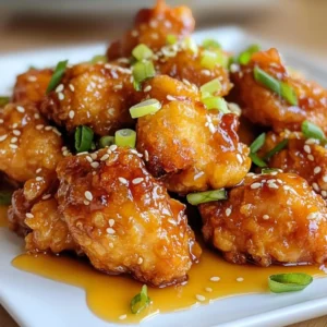 - 1 lb chicken thighs, boneless and skinless, cut into bite-sized pieces - 1 cup buttermilk - 1 cup honey - 1 cup all-purpose flour - 1/2 cup cornstarch - 1 teaspoon garlic powder - 1 teaspoon onion powder - 1/2 teaspoon paprika Gather these simple ingredients. The chicken thighs give a juicy base. Buttermilk tenderizes the meat, making it soft. Honey brings sweetness and a sticky glaze. The dry mix of flour and cornstarch creates a crunchy coat. Garlic and onion powder add rich flavor. Paprika gives a nice color and mild spice. With just these items, you can create a delightful dish. Each bite bursts with flavor and crunch. {{ingredient_image_1}} To start, you need to combine buttermilk and ginger. In a big bowl, mix 1 cup of buttermilk and 1 tablespoon of minced ginger. This mix gives the chicken a nice flavor and helps make it tender. Add a pinch of salt for extra taste. Next, place your 1 lb of chicken thighs, cut into bite-sized pieces, in the bowl. Make sure all the pieces are well coated. Cover the bowl and let it marinate in the fridge for at least 30 minutes. This time allows the chicken to soak up all the good flavors. Now, let’s make the coating. In a separate bowl, whisk together the dry ingredients. You will need 1 cup of all-purpose flour, 1/2 cup of cornstarch, 1 teaspoon of baking powder, 1 teaspoon each of garlic powder and onion powder, 1 teaspoon of salt, 1/2 teaspoon of black pepper, and 1/2 teaspoon of paprika. Mixing these well is key. The coating gives the chicken its crispy texture. Without a good coat, your chicken will not get that nice crunch. It's time to fry! Heat oil in a large skillet or wok. Make sure it’s about 2 inches deep. The oil should reach 350°F (175°C). To check the temperature, you can drop a small bit of batter in. If it sizzles, the oil is ready. Carefully add the marinated chicken in small batches. Fry them for about 5 to 7 minutes. Look for a golden-brown color. When done, use a slotted spoon to take out the chicken. Place it on a plate lined with paper towels to soak up any extra oil. This step is crucial for keeping the chicken crispy. To get that perfect crunch, follow these tips: - Proper frying techniques: Use a deep skillet or wok. Heat the oil to about 350°F (175°C). This helps the chicken fry quickly and evenly. Fry in small batches to avoid crowding the pan. Too much chicken at once will lower the oil temperature, making it soggy. - Importance of drying chicken pieces: After marinating, pat the chicken pieces dry with paper towels. This step removes excess moisture, allowing the coating to stick and crisp up nicely. A dry surface leads to a crunchier finish. Want to boost the taste of your crispy honey chicken? Here’s how: - Enhancing the marinade: Add more spices to the buttermilk. Try a splash of hot sauce or a sprinkle of black pepper. These little additions can elevate the flavor of your chicken. - Alternate seasonings: Experiment with different herbs and spices. Try adding cayenne pepper for heat or fresh herbs like thyme for a new twist. Each change gives a unique taste to your dish. The honey sauce is key to this recipe. Here are some tips: - Adjusting sweetness: If you prefer a less sweet sauce, add more soy sauce or rice vinegar. You can find the right balance according to your taste. - Tips on combining flavors: Stir the sauce over low heat to blend the flavors. Add minced garlic or chili flakes for a savory kick. This step ensures everything mixes well and tastes great when you coat the chicken. Pro Tips Marinate Longer for Tenderness: If time permits, marinate the chicken for a few hours or overnight. This will enhance the flavor and tenderness of the chicken, making it even more delicious. Double-Dip for Extra Crispiness: For an ultra-crispy coating, dip the floured chicken pieces back into the buttermilk and then coat them again in the flour mixture before frying. Temperature Check for Perfect Frying: Use a thermometer to ensure the oil is at 350°F (175°C) before frying. This ensures the chicken cooks evenly and achieves that perfect golden brown color. Adjust Sweetness to Taste: Feel free to adjust the amount of honey in the sauce according to your sweetness preference. You can also add a splash of chili sauce for a spicy kick! {{image_2}} You can switch up the protein in this dish. Feel free to use chicken breast if you prefer. If you want a different taste, try pork or shrimp. Both options work well with the honey sauce. For a vegan version, use tofu or tempeh. Press the tofu to remove water. Then, cut it into bite-sized cubes. Marinate just like the chicken. This gives you the same tasty crunch. To add some heat, mix in chili flakes or hot sauce with the honey sauce. This gives your dish a sweet and spicy kick. If you want fruity notes, try adding pineapple or mango. Just chop the fruit and toss it in with the chicken. This will brighten up the flavors. For sides, pair the chicken with jasmine rice or quinoa. You can also serve it alongside a fresh vegetable stir-fry. This adds color and crunch to your meal. When it comes to presentation, place the crispy honey chicken on a large platter. Garnish with green onions and sesame seeds for a pop of color. This makes it look as good as it tastes! To keep your crispy honey chicken fresh, store it in an airtight container. Place it in the fridge within two hours after cooking. This prevents bacteria growth and keeps the chicken safe to eat. - Refrigeration tips: Wrap the chicken tightly in plastic wrap or foil for added protection. This helps maintain its flavor and moisture. - Shelf life: Leftover chicken lasts about 3 to 4 days in the fridge. After that, it may lose quality and taste. When it's time to enjoy your leftovers, reheat them properly to keep that crispy texture. - Best methods for reheating: Use an oven or an air fryer. Preheat the oven to 375°F (190°C) and bake the chicken for about 10 to 15 minutes. In an air fryer, cook at 350°F (175°C) for around 5 to 7 minutes. - Keeping it crispy: Avoid using the microwave. It makes the chicken soggy. For the best results, cover the chicken loosely with foil while reheating to keep it warm without drying it out. If you want to save some chicken for later, freezing is a great option. - Can you freeze the chicken? Yes, you can freeze crispy honey chicken. Just make sure it is fully cooled before freezing. - Proper freezing techniques: Place the chicken in a freezer-safe bag or container. Try to remove as much air as possible to prevent freezer burn. Label the bag with the date. The chicken can stay good for up to 3 months in the freezer. You can make crispy honey chicken by baking or using an air fryer. - Baking method: Preheat your oven to 400°F (200°C). After coating your chicken, place it on a lined baking sheet. Bake for 20-25 minutes, flipping halfway through. This will give you a crispy texture without frying. - Air fryer options: Set your air fryer to 375°F (190°C). Arrange the chicken in a single layer. Cook for about 12-15 minutes, shaking the basket halfway. This method keeps it crispy and is quick. For the best flavor, marinate your chicken for at least 30 minutes. - Recommended marination time: If you want deeper flavor, marinate for 1 to 2 hours. - Effects of longer marination: Marinating longer can make the chicken more tender. However, too long can make it mushy. Aim for a balance to keep it juicy. Yes, different honey types can change the flavor. - Flavor variations with different honey types: Use clover honey for a mild taste. Wildflower honey has a stronger flavor. Orange blossom honey adds a citrus hint. - Health benefits of raw honey: Raw honey has more nutrients and antioxidants. It can help with digestion and has natural healing properties. Always choose high-quality honey for the best results. This blog post covered essential ingredients for crispy honey chicken, including chicken thighs, buttermilk, and honey. I shared step-by-step instructions for marinating, coating, and frying. Tips for achieving the perfect crispiness and flavor were offered, along with fun variations and storage tips. In short, enjoy making this dish your own. With simple steps and smart techniques, you can create something special at home. Happy cooking!