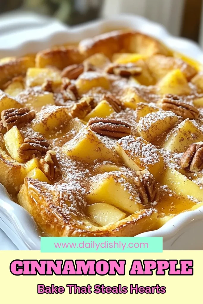 Get ready to savor the deliciousness of this Cinnamon Apple French Toast Bake! This Easy French Toast Casserole is perfect for breakfast or brunch, combining fluffy baked French toast with sweet, spiced apples. It's a delightful Baked French Toast Recipe that everyone will love, especially when drizzled with maple syrup. Ideal for gatherings or a cozy family meal. Save this recipe for a treat you won't forget! #BreakfastBakeWithApples #FrenchToast #BakedFrenchToast #MapleSyrup