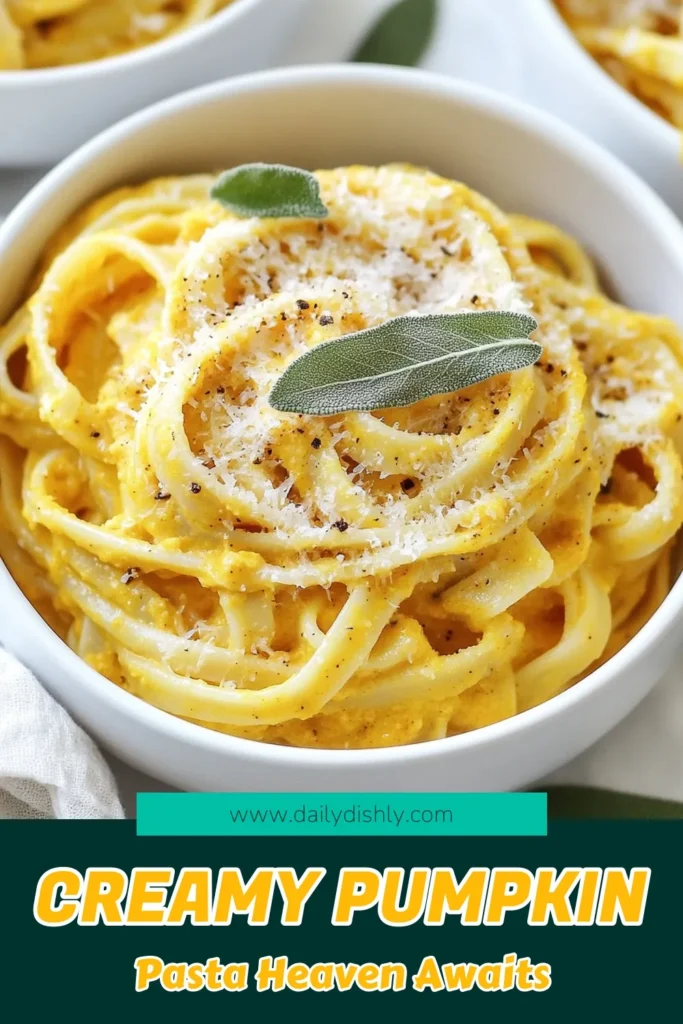 Indulge in this delicious creamy pumpkin sage pasta that perfectly captures the essence of fall! This pumpkin sage fettuccine is made with an easy pumpkin cream sauce, making it one of the best vegetarian pumpkin dishes. Perfect for weeknight dinners or cozy gatherings, this recipe is sure to impress. Try it today and savor the flavors of fall. Save this creamy pumpkin pasta recipe for later! #CreamyPumpkinPasta #FallPastaRecipes #EasyPumpkinCreamSauce #VegetarianPumpkinDishes