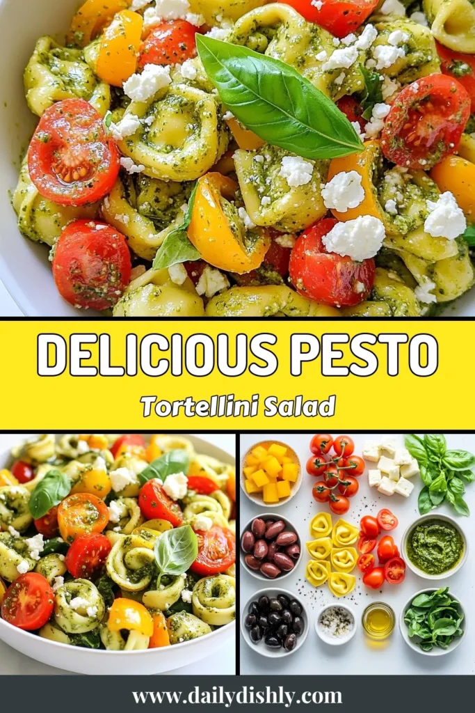 Looking for a refreshing summer dish? Try this easy tortellini salad recipe with delightful flavors! Our Pesto Tortellini Pasta Salad combines cheese tortellini, fresh veggies, and zesty pesto for a perfect vegetarian pasta salad. Great for picnics or quick meals, this tortellini pasta salad is as delicious as it is simple to make. Save the recipe and impress your friends! #PastaSalad #TortelliniSalad #VegetarianRecipes #SummerSalad
