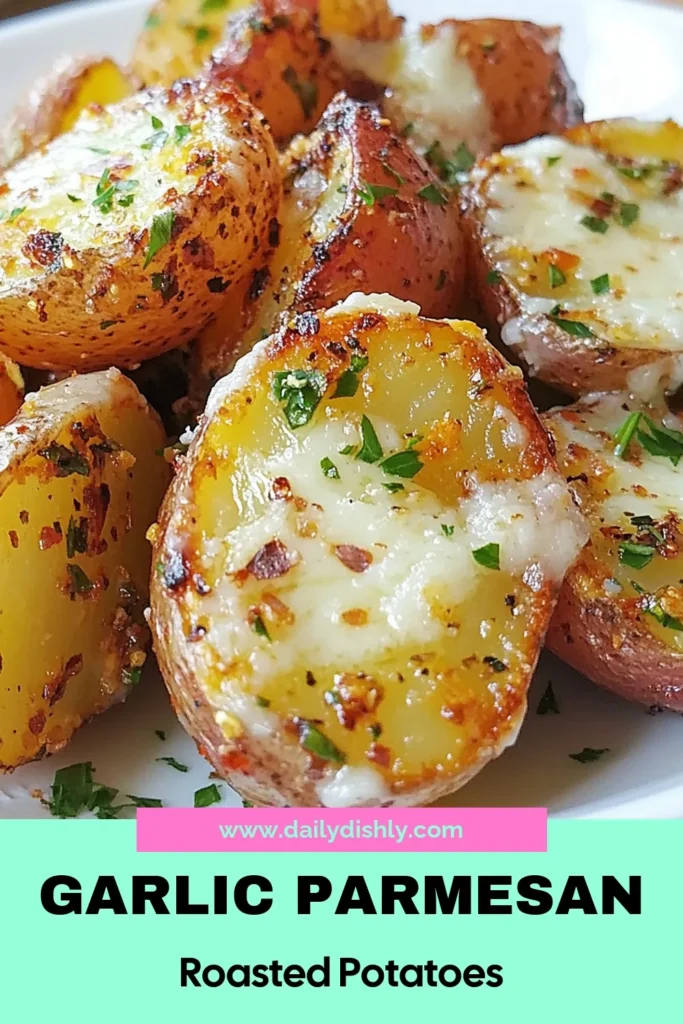 Discover the ultimate roasted red potatoes recipe with these Garlic Parmesan potatoes that will elevate your meal! This easy garlic potatoes dish combines the crispy texture of roasted red potatoes with flavorful garlic and cheesy Parmesan goodness. Perfect as a cheesy potato side dish for any occasion. Try this delicious recipe today and watch it become a favorite! Don’t forget to save and share! #GarlicParmesanPotatoes #RoastedRedPotatoes #EasyGarlicPotatoes #CheesyPotatoSideDish