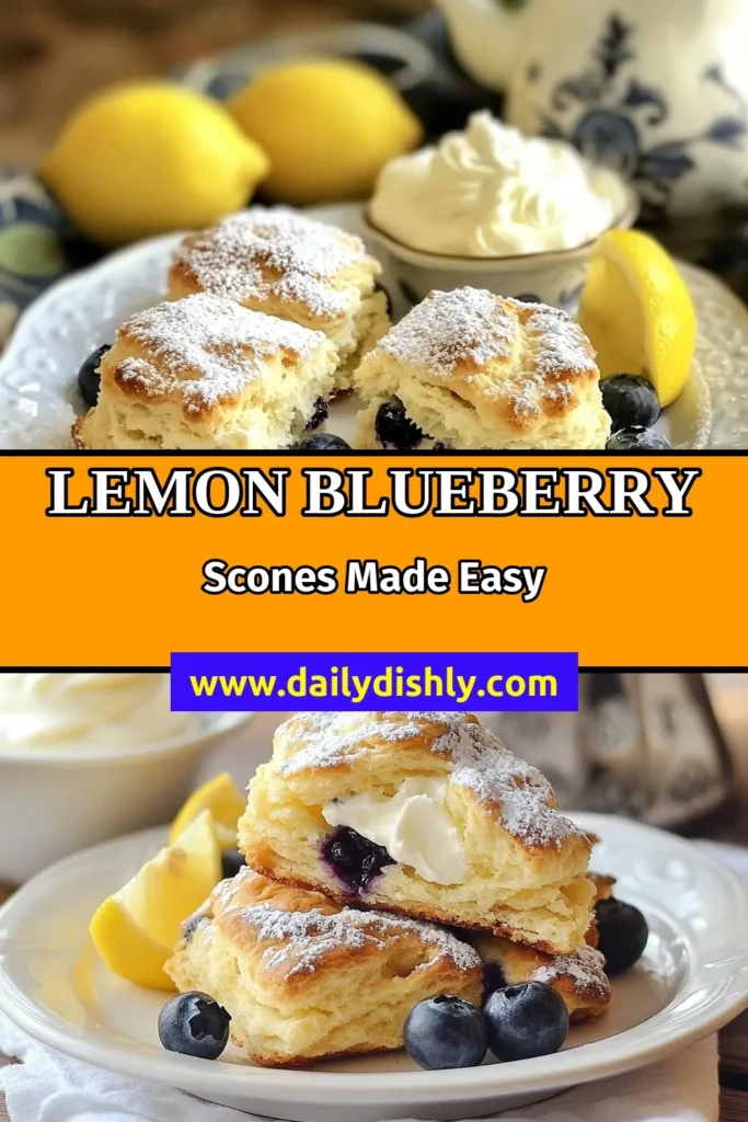 Delight in these easy blueberry lemon scones, the perfect addition to your fresh blueberry desserts repertoire! This homemade scone recipe combines juicy blueberries and zesty lemon for unforgettable lemon blueberry treats. With just a few simple steps, you can create these fluffy scones in no time. Bake up a batch and enjoy them warm! Save this easy scone recipe for your next brunch! #BlueberryLemonScones #FreshBlueberryDesserts #EasySconeRecipe #HomemadeScones