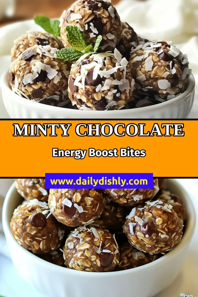 Indulge in the delightful taste of Mint Chocolate Energy Bites, a perfect blend of flavor and nutrition! These healthy snack recipes are easy to make, with no-bake energy bites featuring oats, almond butter, and mini chocolate chips. Enjoy a guilt-free treat with peppermint energy bites that satisfy your sweet cravings. Ready to make these delicious chocolate chip energy bites? Click to discover the full recipe! #HealthySnacks #EnergyBites #MintChocolate #NoBakeTreats