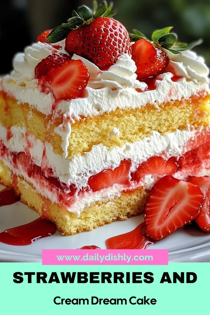 Indulge in this delightful strawberries and cream cake that's perfect for any occasion! This easy milk cake recipe features layers of fluffy cake topped with luscious whipped cream and fresh strawberries, making it a standout among strawberry dessert recipes. Whether you’re hosting a gathering or enjoying a sweet treat at home, this whipped cream cake is sure to impress! Save this easy strawberry cake recipe for your next baking adventure. #StrawberriesAndCream #MilkCakeRecipe #EasyStrawberryCake #StrawberryDessertRecipes