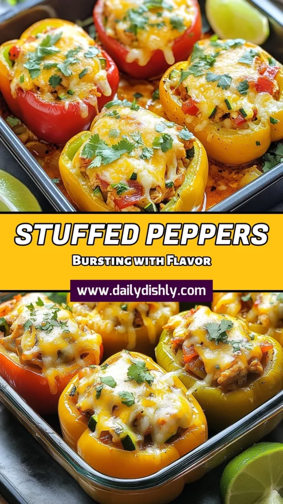 Discover the deliciousness of Chicken Fajita Stuffed Peppers, a healthy and easy dinner idea that your whole family will love! This stuffed bell peppers recipe combines diced chicken, colorful veggies, and zesty taco seasoning for a wholesome meal. Perfect for busy weeknights, these healthy chicken recipes are sure to impress. Save this recipe for your collection and enjoy fresh flavors tonight! #ChickenFajitaStuffedPeppers #HealthyDinner #EasyRecipes #StuffedPeppers