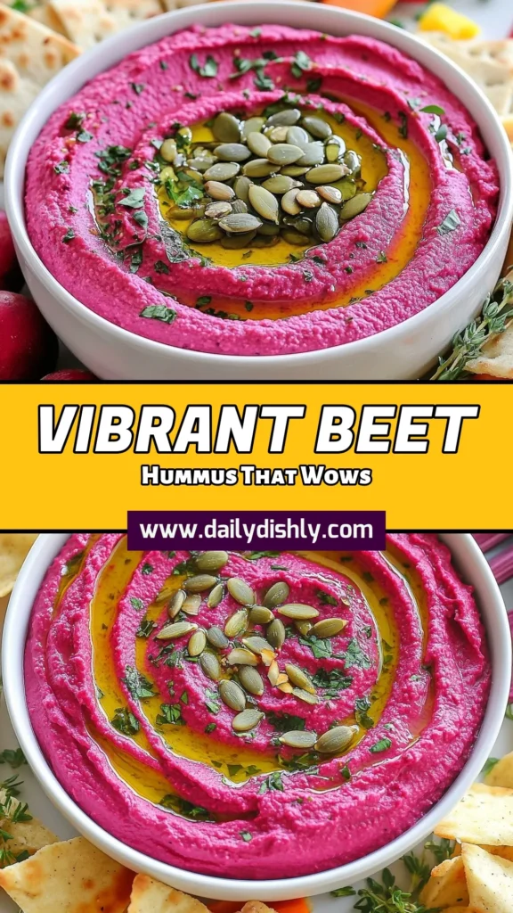 Discover the vibrant flavors of this roasted beet hummus recipe! Perfect as a healthy beetroot dip or a vegan hummus with beets, this roasted beet dip is not only delicious but also packed with nutrients. Enjoy it as a chickpea and beet spread served with veggies or pita chips. Try this easy recipe today and impress your guests with a colorful, nutritious snack! Save this for later! #BeetHummus #HealthyDip #VeganRecipes #GlutenFree