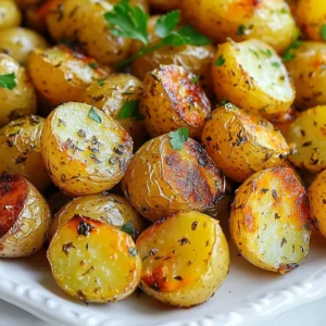 - 2 pounds baby potatoes, halved - 4 cloves garlic, minced - 3 tablespoons olive oil - 1 tablespoon fresh rosemary, chopped - 1 tablespoon fresh thyme, chopped - 1 teaspoon smoked paprika - Salt and black pepper to taste - Fresh parsley for garnish When you make garlic herb roasted potatoes, the right ingredients make all the difference. Start with fresh baby potatoes. Their small size ensures they cook evenly and get crispy. The garlic adds a rich flavor, while olive oil helps everything roast beautifully. For seasonings, fresh rosemary and thyme are key. They add a wonderful aroma and taste. Smoked paprika brings a subtle warmth. Don't forget to add salt and black pepper to enhance the flavors. If you want to impress, sprinkle fresh parsley on top before serving. It adds color and a hint of freshness to the dish. {{ingredient_image_1}} - Preheating the oven: Start by setting your oven to 425°F (220°C). This high heat helps to make the potatoes crispy. - Preparing the potatoes: Take 2 pounds of baby potatoes and cut them in half. This size cooks well and gives a nice texture. - Combining all the ingredients: In a large bowl, add the halved potatoes, 4 minced garlic cloves, 3 tablespoons of olive oil, 1 tablespoon of chopped rosemary, 1 tablespoon of chopped thyme, 1 teaspoon of smoked paprika, and salt and black pepper to taste. - Coating the potatoes: Toss everything together until the potatoes are well-coated with oil and spices. This step is key for great flavor. - Spreading on the baking sheet: Lay the coated potatoes in a single layer on a baking sheet. Make sure they are not too close together to roast evenly. - Roasting time and stirring: Roast the potatoes in the oven for 25 to 30 minutes. Stir them halfway through to ensure they turn golden brown and crispy on all sides. To make your garlic herb roasted potatoes shine, use fresh herbs. I love fresh rosemary and thyme. They add a bright taste. If you want a bolder flavor, add smoked paprika. It gives a nice, warm kick. Adding a touch of acidity boosts flavor too. A squeeze of lemon juice works wonders. It brightens up the dish and adds freshness. Try it out! For crispy potatoes, preheat your oven to 425°F (220°C). This high heat helps them brown well. Place the potatoes in a single layer on your baking sheet. This is key. If they are too close, they will steam instead of roast. Stir the potatoes halfway through cooking. This helps them crisp on all sides. You want each piece golden brown and crunchy. One common mistake is overcrowding the baking sheet. When you pack in too many potatoes, they won’t cook evenly. Give each potato room to breathe. Another mistake is undercooking the potatoes. Make sure to roast them for 25-30 minutes. They should be fork-tender and crispy. Trust me, you want that perfect bite! Pro Tips Use Uniform Potato Sizes: Ensure all potato halves are similar in size for even cooking, resulting in consistently roasted potatoes. Don’t Skip the Stir: Stirring the potatoes halfway through roasting helps achieve that perfect golden brown and crispy texture on all sides. Experiment with Herbs: Feel free to mix and match herbs based on your preference; oregano or basil can also add a delightful twist to the flavor profile. Serve Immediately: For the best taste and texture, serve the roasted potatoes right out of the oven while they are still hot and crispy. {{image_2}} You can change the flavor by using different seasonings. For a lemon herb variation, add the zest of one lemon and a little lemon juice. This gives a bright, fresh taste to the potatoes. The acidity of the lemon balances the rich olive oil and garlic. If you like heat, try a spicy garlic variation. Add crushed red pepper flakes to the mix. This adds a nice kick without being too hot. You can also use a pinch of cayenne pepper if you want even more spice. Not all potatoes are the same. You can use Yukon Gold or red potatoes instead of baby potatoes. Yukon Golds have a creamy texture, while red potatoes are waxy and hold their shape well. Both choices will roast nicely and taste great. For a sweeter option, consider using sweet potatoes. They add a hint of sweetness and are packed with nutrients. Just cut them into similar sizes to ensure even cooking. Mixing in other veggies can make your dish even better. Try adding other root vegetables like carrots or parsnips. Cut them into similar sizes as the potatoes. This way, they will cook evenly and add more flavor. You can also incorporate bell peppers or onions for extra taste. Chop them into large pieces and toss them in with the potatoes. They will caramelize nicely during roasting and enhance the overall flavor. After you enjoy your garlic herb roasted potatoes, you may have some leftovers. To store them, let the potatoes cool completely. Then, place them in an airtight container. You can keep them in the fridge for up to three days. This helps keep them fresh and tasty for your next meal. When you want to eat them again, you can easily reheat them. To reheat your potatoes, the best method is to use the oven. Preheat it to 375°F (190°C). Place the potatoes on a baking sheet and heat for about 10 to 15 minutes. This method helps keep them crispy. If you want to speed things up, you can use a microwave, but they may not be as crispy. Just remember to check them often to avoid overheating. If you want to save your roasted potatoes for later, freezing is a good choice. To freeze them, first, let the potatoes cool completely. Then, place them in a single layer on a baking sheet. Freeze them for about an hour. Once they are solid, transfer them to a freezer bag. Squeeze out as much air as possible to prevent freezer burn. When you’re ready to eat, take them out and thaw in the fridge overnight. Reheat them in the oven for the best taste. To make garlic herb roasted potatoes crispy, you need to follow a few key steps. First, cut the baby potatoes in half. This increases the surface area and helps them crisp up nicely. Use enough olive oil to coat the potatoes well. Too little oil can lead to soggy potatoes. Spread the potatoes in a single layer on the baking sheet. Crowding them can trap steam and make them soft. Roast them at a high temperature, around 425°F (220°C). This helps them brown and get crispy. Stir them halfway through cooking for even crispiness. Finally, let them cool for a few minutes after roasting. This helps the crust set, making them extra crunchy. Yes, you can use dried herbs instead of fresh ones. Dried herbs have a stronger flavor than fresh. Use about one-third of the amount when substituting. For example, if a recipe calls for one tablespoon of fresh herbs, use one teaspoon of dried herbs. Mix these dried herbs with the oil and garlic before coating the potatoes. This helps release their flavors. Keep in mind that fresh herbs give a brighter taste, so use them when you can. Leftover garlic herb roasted potatoes can last in the fridge for about 3 to 5 days. Store them in an airtight container to keep them fresh. When reheating, try to use an oven or air fryer. This helps restore some of their crispiness. If you want to keep them longer, you can freeze them. Frozen roasted potatoes can last up to 2 months. Just make sure to let them cool first and then pack them in a freezer-safe bag. When ready to eat, thaw them in the fridge and reheat as needed. This post discussed how to make garlic herb roasted potatoes. You learned about key ingredients like baby potatoes, garlic, and herbs. We covered each step, from preparation to roasting. I shared tips to boost flavor and achieve that perfect crisp. You can try different seasonings or potato types for fun twists. Remember, storing and reheating properly keeps leftovers tasty. With these tips, you can enjoy a delicious dish every time. Happy cooking!