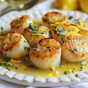 To make lemon butter scallops, gather these ingredients: - 1 lb sea scallops, cleaned and patted dry - 4 tablespoons unsalted butter - 2 tablespoons olive oil - 2 cloves garlic, minced - Zest of 1 lemon - 2 tablespoons fresh lemon juice - Salt and pepper to taste - Fresh parsley, chopped for garnish When choosing scallops, look for these signs: - Freshness: They should smell like the sea, not fishy. - Texture: They should feel firm and springy to touch. - Color: Choose scallops that are creamy white or slightly beige. - Size: Larger scallops sear better and have more flavor. You can make some easy swaps if you need to. Here are a few options: - Butter: Use ghee or coconut oil for a dairy-free version. - Olive Oil: Substitute with avocado oil for a different flavor. - Garlic: Try shallots for a milder taste. - Parsley: Use chives or basil for a unique twist. {{ingredient_image_1}} Start by taking 1 pound of sea scallops. Clean them well and pat them dry using paper towels. Dry scallops help you get a great sear. If they are wet, they will steam instead of sear. This step is key to getting that nice golden color. Grab a large skillet and place it on the stove. Add 2 tablespoons of butter and 2 tablespoons of olive oil. Set the heat to medium-high. Wait until the butter melts and the oil shimmers. This means the pan is hot enough. A hot pan helps to sear the scallops quickly. Once the pan is hot, add the scallops. Make sure not to crowd them. Leave space between each scallop. Sear them for 2 to 3 minutes without moving them. You want a golden crust. After that, gently flip each scallop. Add minced garlic, lemon zest, and the remaining 2 tablespoons of butter. Cook for another 2 to 3 minutes. The scallops should turn opaque and firm. Remove the pan from heat and drizzle lemon juice over the top. This adds a fresh taste to the dish. To get a great sear on your scallops, start with dry scallops. Pat them with paper towels. This helps the scallops brown well. Use a hot pan. Heat 2 tablespoons of butter with 2 tablespoons of olive oil. The mix should shimmer but not smoke. Place the scallops in the pan, but don’t crowd them. Give each scallop space. Sear them for 2-3 minutes without moving. This makes a golden crust. For rich flavor, add garlic and lemon zest when you flip the scallops. The garlic should be minced fine. This helps it cook quickly and blend well. Add the rest of the butter at the same time. It melts and makes a sauce. Finally, drizzle fresh lemon juice right before serving. This adds brightness and freshness to the dish. One common mistake is overcrowding the pan. Scallops need room to sear. If you crowd them, they steam instead. Another mistake is cooking them too long. Cook just until they are opaque. Overcooking makes them tough. Lastly, don’t skip the lemon juice. It ties the flavors together and lifts the dish. Pro Tips Pat Dry for Perfect Sear: Ensuring your scallops are completely dry before cooking is crucial for achieving a golden crust. Don’t Overcrowd the Pan: Give scallops enough space in the skillet to sear properly; overcrowding can cause steaming instead of searing. Use Fresh Ingredients: Fresh garlic and lemon will enhance the flavor of your dish significantly, so opt for fresh over dried or bottled. Rest Before Serving: Allow scallops to rest for a minute after cooking to help retain their juices and enhance flavor. {{image_2}} You can change the flavor of lemon butter scallops by using various herbs. Fresh herbs bring bright tastes. Try using thyme or dill. These herbs add a lovely touch. You can mix them with parsley for more flavor. Just sprinkle herbs right before serving. Feel free to add more ingredients to the dish. For a richer taste, try adding capers or sun-dried tomatoes. They give a nice contrast to the scallops. You can also add a splash of white wine while cooking. This adds depth to the sauce. Another great option is to toss in vegetables like asparagus or spinach. They make the meal more colorful and healthy. Pair your lemon butter scallops with delicious sides. A light salad with mixed greens works perfectly. The freshness of the salad balances the richness of the scallops. You can also serve them over pasta or rice. This makes the meal hearty and filling. Don’t forget a nice crusty bread to soak up the sauce. A crisp white wine, like Sauvignon Blanc, complements the dish well. After you enjoy your lemon butter scallops, you may have some left. Store them in an airtight container. This keeps them fresh and tasty. Place the container in the fridge. They last for about 1-2 days. If you need more time, consider freezing them. To reheat your scallops, use a skillet. Heat it on low. Add a bit of butter or oil for flavor. Place the scallops in the pan. Warm them for about 2-3 minutes. Flip them gently to heat evenly. Avoid cooking them too long, or they may become tough. If you want to freeze scallops, follow these steps. First, cool them completely. Then, wrap each scallop in plastic wrap. Place them in a freezer bag. Remove as much air as possible. This helps prevent freezer burn. Scallops can last in the freezer for up to three months. When you're ready to cook, thaw them in the fridge overnight. Yes, you can use frozen scallops. Just make sure to thaw them first. Place them in the fridge overnight or run them under cold water for quicker thawing. After thawing, pat them dry well. This step helps you get a good sear. If they are too wet, they will not brown nicely. Lemon butter scallops pair well with many sides. Here are a few ideas: - Garlic mashed potatoes: Creamy and buttery, they complement the dish well. - Steamed asparagus: This adds a nice crunch and color. - Lemon rice: Fluffy rice with a hint of lemon enhances the flavors. - Mixed green salad: A fresh salad brightens up your meal. Feel free to mix and match your sides based on your taste. Scallops are done when they turn opaque and firm. They should have a golden crust on the outside. Each side usually takes about 2-3 minutes to cook. You can also cut one open to check. If it is slightly translucent in the center, it may need a bit more time. Be careful not to overcook them. Overcooked scallops can become tough and chewy. This article explored the ingredients needed for delicious scallops, from selection tips to substitutes. We walked through the step-by-step process of preparing, searing, and flipping the scallops to get that perfect bite. I shared helpful tips and tricks for achieving great flavor and avoiding common mistakes. You learned about variations and serving suggestions, plus how to store and reheat leftovers. Final thoughts: Cooking scallops is simple once you know these key steps. Enjoy your cooking!