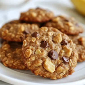 - 1 ripe banana, mashed - 1 cup creamy peanut butter - 1 cup rolled oats - 1/2 cup brown sugar (or coconut sugar) - 1/2 teaspoon vanilla extract - 1/2 teaspoon baking soda - 1/4 teaspoon sea salt - 1/2 cup chocolate chips (optional) - 1/4 cup chopped nuts (walnuts or pecans) (optional) To make these cookies, you need simple, whole ingredients. The ripe banana adds natural sweetness and moisture. Creamy peanut butter gives the cookies a rich, nutty flavor. Rolled oats provide a chewy texture, making each bite delightful. Brown sugar, or coconut sugar if you prefer, adds a hint of caramel flavor. Vanilla extract enhances the overall taste without being overpowering. Baking soda helps the cookies rise, while sea salt balances the sweetness. If you want extra fun, add chocolate chips or nuts. Chocolate chips bring a sweet burst in every bite, while nuts add a nice crunch. You can mix and match these options based on your taste. This list is easy to follow, and you likely have many of these items at home. Each ingredient plays a key role in making these peanut butter banana oat cookies a tasty treat. {{ingredient_image_1}} 1. Preheat the oven and prepare the baking sheet. Set your oven to 350°F (175°C). Line a baking sheet with parchment paper to prevent sticking. This small step helps with easy cleanup later. 2. Mix banana and peanut butter until smooth. In a bowl, mash one ripe banana. Add one cup of creamy peanut butter. Stir them together until the mixture is smooth and well combined. This is the heart of your cookie dough. 3. Combine brown sugar, vanilla, baking soda, and salt. Next, add half a cup of brown sugar, half a teaspoon of vanilla extract, half a teaspoon of baking soda, and a quarter teaspoon of sea salt to the bowl. Mix these well. They add sweetness and flavor to the cookies. 1. Fold in rolled oats. Gradually add one cup of rolled oats to the banana and peanut butter mix. Gently fold them in until they are evenly distributed. This gives your cookies great texture and makes them chewy. 2. Optional: Add chocolate chips and nuts. If you like, you can stir in half a cup of chocolate chips and a quarter cup of chopped nuts, such as walnuts or pecans. These add extra flavor and crunch. 1. Drop cookie portions on the baking sheet. Use a spoon or cookie scoop to drop portions of the dough onto the prepared baking sheet. Make sure to space them about two inches apart. This gives them room to spread. 2. Bake and monitor for doneness. Place the baking sheet in the oven. Bake for 10 to 12 minutes. Watch for the edges to turn lightly golden. This shows they are done. Remove them from the oven and let them cool on the baking sheet for five minutes. Then, transfer to a wire rack to cool completely. Enjoy your tasty cookies! To keep your cookies fresh, store them in an airtight container. This helps keep moisture in. You can also place a slice of bread in the container. The bread absorbs extra moisture and keeps your cookies soft. For the best storage containers, use glass jars or plastic bins. Both options seal well and protect cookies from air. If you want to stack cookies, use parchment paper between layers. This prevents sticking. The right dough consistency is key. Your dough should be thick but still slightly sticky. If it feels too dry, add a touch of water or more mashed banana. Mix until combined, but don’t overwork the dough. Bake your cookies at 350°F (175°C) for 10-12 minutes. Watch for a light golden edge. Every oven is different, so check them a minute or two early. This way, you avoid overbaking. Serve cookies on a colorful plate to make them pop. You can also stack them high for a fun look. Pair your cookies with a glass of cold milk. If you want a treat, serve with a scoop of ice cream. For a fancy touch, sprinkle some crushed nuts on top. This adds a nice crunch and looks great. Feel free to get creative with your serving ideas! Pro Tips Use Overripe Bananas: The riper the banana, the sweeter and more flavorful your cookies will be. Look for bananas with brown spots for the best results. Experiment with Nut Butters: While peanut butter is delicious, try using almond or cashew butter for a different flavor profile and to accommodate nut allergies. Chill the Dough: For thicker cookies, chill the dough for about 30 minutes before baking. This helps them maintain their shape while baking. Store Properly: Keep the cookies in an airtight container at room temperature for up to a week, or freeze them for longer storage. {{image_2}} You can make these cookies even healthier with some simple swaps. Instead of brown sugar, try coconut sugar. It offers a lower glycemic index, which is great for blood sugar levels. If you want a sugar-free option, consider using ripe dates or mashed applesauce. Want to skip peanut butter? Use sunflower seed butter or tahini for a nut-free choice. These options still give a creamy texture and taste good. Spices can add a fun twist. Try adding cinnamon or nutmeg to the mix. These spices warm up the flavor and make the cookies smell amazing. If you want a fruity burst, add dried fruits like raisins or cranberries. They can replace chocolate chips for a healthier treat. Chopped dried apricots or figs also work well. For those needing gluten-free options, use oat flour instead of regular flour. Just ensure the oats are certified gluten-free. If you want to make these cookies vegan, swap the egg with a flax egg. Mix one tablespoon of ground flaxseed with three tablespoons of water. Let it sit for a few minutes to thicken, and then add it to your dough. This simple change will keep your cookies plant-based and tasty. Store your peanut butter banana oat cookies at room temperature for up to three days. Place them in an airtight container to keep them fresh. You can also add a slice of bread to help maintain moisture. If you want to keep them longer, refrigerate them. This can extend their life to a week. Just remember to let them warm up a bit before eating. The flavors will be better when they are at room temp. For long-term storage, freezing is the best option. Place your baked cookies in a freezer-safe bag. Make sure to remove as much air as possible. Label the bag with the date to keep track. They can last up to three months in the freezer. When you're ready to eat them, thaw the cookies in the fridge overnight. You can also reheat them in the microwave for about 10-15 seconds. This will bring back that fresh-baked taste. Enjoy your treat anytime! Yes, you can replace peanut butter with other nut butters. Almond butter gives a milder taste. Cashew butter adds creaminess. Sunflower seed butter is a great nut-free choice. Each type alters the flavor, so choose what you like. If you want something sweet, try a honey nut butter. Experimenting can lead to fun flavor twists! To make these cookies vegan, swap the peanut butter with a plant-based option. Use maple syrup instead of brown sugar for sweetness. You can skip the chocolate chips or use dairy-free ones. Make sure to check labels for vegan-friendly options. This way, you keep the delightful taste while ensuring it's vegan! These cookies are quite nutritious! Each cookie has about: - Calories: 100-120 - Protein: 3-4 grams - Carbs: 12-15 grams - Fats: 5-6 grams These numbers can change based on added ingredients. For example, using chocolate chips can add more sugar and fat. Overall, these cookies make a tasty and healthier snack! You learned how to make tasty peanut butter banana cookies with simple steps. From mixing fresh ingredients to baking them just right, this guide covered it all. Remember to shoot for the perfect texture and explore fun variations to suit your taste. Store them well to keep cookies fresh for longer enjoyment. With these tips, you can impress anyone with your cookie skills. Enjoy your baking adventure and share these flavorful treats with friends and family!