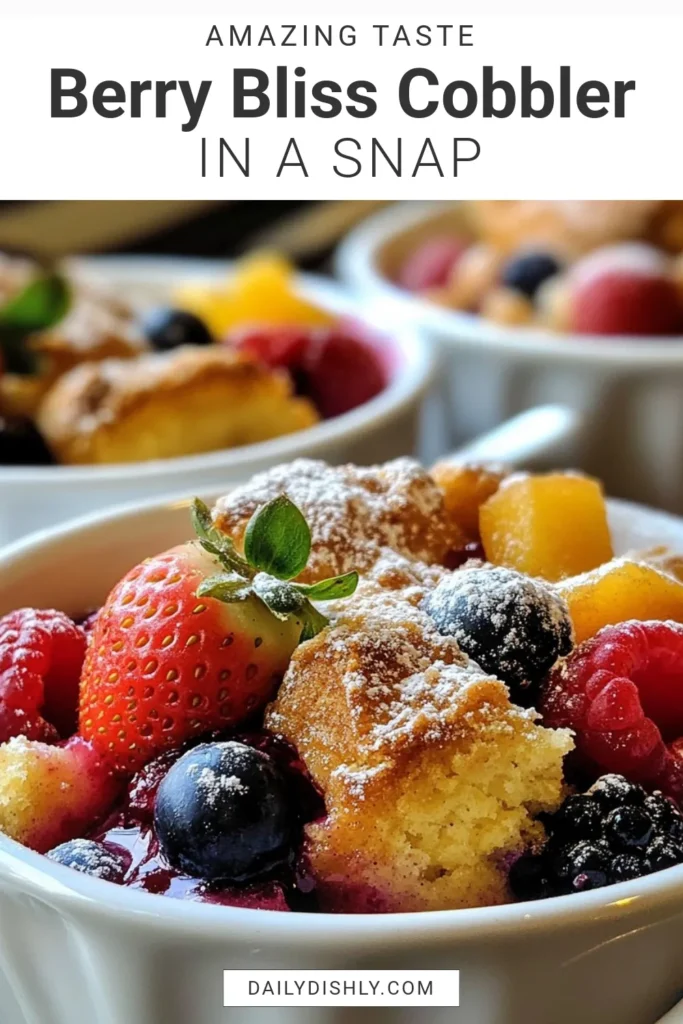 Indulge in this delightful triple berry cobbler recipe that's perfect for any occasion! This easy berry cobbler combines fresh strawberries, blueberries, and raspberries, making a refreshing mixed berry cobbler. Serve warm with ice cream for a homemade cobbler dessert everyone will love. Try this simple dessert today and impress your friends and family! Save this recipe for your next gathering! #TripleBerryCobbler #BerryDessert #HomemadeCobbler #DessertRecipe