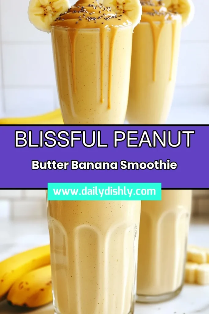 Indulge in this delicious Peanut Butter Banana Smoothie, a quick and healthy breakfast smoothie perfect for busy mornings. This vegan banana peanut butter shake is packed with nutrients from frozen bananas and chia seeds, making it an ideal choice for a healthy lifestyle. Try this easy breakfast smoothie recipe today and enjoy a creamy blend that satisfies your taste buds. Save this recipe for a refreshing treat! #PeanutButterBananaSmoothie #VeganShake #ChiaSeedSmoothie #HealthyBreakfast