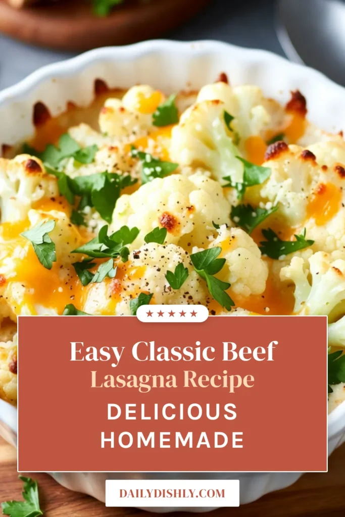 Indulge in this delicious Cheesy Cauliflower Au Gratin that's sure to please the whole family! This Easy Cauliflower Au Gratin Recipe features a creamy cheese sauce baked to perfection, turning simple cauliflower into a comfort dish. Perfect as a side or main dish, this Vegetable Au Gratin recipe is a must-try! Check out the full recipe now and elevate your dinner table! #CheesyCauliflowerAuGratin #CauliflowerCheeseBake #BakedCauliflowerWithCheese #VegetableAuGratinRecipes