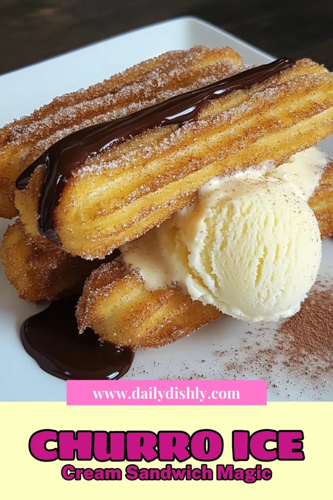 Indulge in the delightful taste of churro ice cream sandwiches! This easy dessert sandwiches recipe features homemade churros coated in cinnamon sugar, perfect for sandwiching your favorite ice cream. Impress your friends and family with this simple and delicious treat. Try our homemade churros recipe today and enjoy a fun twist on classic ice cream sandwiches! Save this recipe for your next dessert adventure! #ChurroIceCreamSandwiches #EasyDesserts #CinnamonSugarChurros #HomemadeTreats