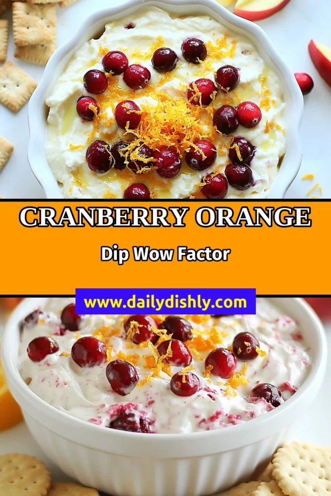 Indulge in this delightful cranberry orange dip—an irresistible creamy cranberry dip that’s perfect for any gathering! This easy dessert dip combines cream cheese, fresh cranberries, and zesty orange for a luscious flavor that works wonders as a holiday appetizer dip. Try this cheesecake dip recipe for your next party and watch it disappear! Save this recipe now! #CranberryOrangeDip #CheesecakeDipRecipe #HolidayAppetizer #EasyDessertDip