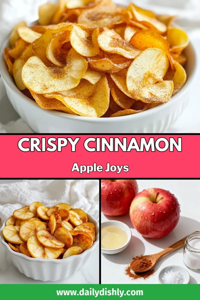 Craving a delightful snack? Try these Cinnamon Sugar Apple Chips! This easy homemade apple chips recipe turns simple apples into a crispy, healthy treat. Perfect for satisfying cravings, these baked apple chips are coated in a delicious cinnamon-sugar mix that the whole family will love. Enjoy guilt-free snacking with this healthy snack recipe. Save this recipe for a tasty treat! #CinnamonSugarAppleChips #HomemadeAppleChips #HealthySnackRecipes #EasyAppleChips