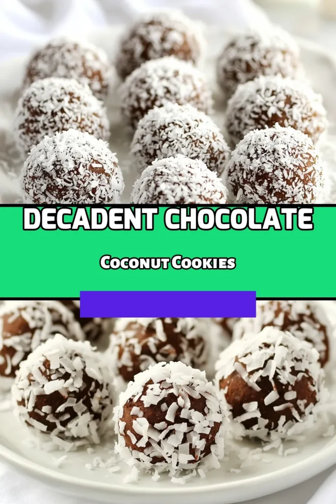 Indulge in the delight of these Chocolate Coconut Snowball Cookies! This snowball cookies recipe combines shredded coconut and almond flour for a chewy, dairy-free treat everyone will love. Perfect for coconut desserts recipes, these chocolate coconut cookies are easy to make and packed with flavor. Try this simple recipe and elevate your baking game! Save this for your next baking session! #Chocococonutcookies #Snowballcookies #Dairyfreecookies #Coconutdesserts