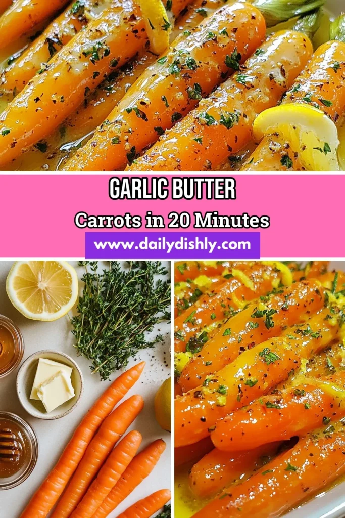 Discover the deliciousness of garlic butter carrots with this easy herbed carrot recipe! These sautéed carrots with garlic are a perfect side dish that combines tender baby carrots with rich garlic butter, fresh thyme, and a zesty lemon kick. If you're looking for a quick, flavorful addition to your meals, try these lemon thyme carrots tonight! Save this recipe and impress your family with these vibrant and tasty garlic butter herbed carrots. #GarlicButterCarrots #EasyRecipes #HealthyEating #SautéedVegetables
