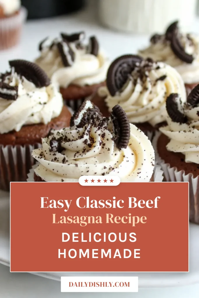 Indulge in these irresistible Cookies and Cream Cupcakes that are perfect for any occasion! This stuffed cupcakes recipe features moist chocolate cake filled with rich cream cheese frosting, topped with crushed Oreos for the ultimate chocolate sandwich cookie dessert. Treat yourself or impress your guests with this delightful Oreo cupcake recipe. Click to discover the step-by-step instructions and whip up your new favorite treat today! #CookiesAndCreamCupcakes #OreoCupcakeRecipe #StuffedCupcakesRecipe #ChocolateDessert