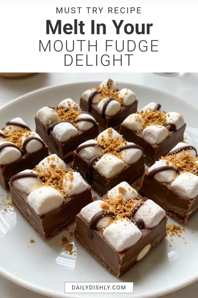 Dive into the bliss of Choco-Mallow Dream Fudge, an easy fudge recipe that’s perfect for any occasion! This no-bake fudge dessert combines rich chocolate, fluffy marshmallows, and crunchy graham crackers for an irresistible treat. In just 15 minutes of prep, you'll have a delightful chocolate marshmallow fudge ready to impress. Don’t wait, save this recipe and treat yourself today! #ChocolateMarshmallowFudge #EasyFudgeRecipe #NoBakeDessert #ChocoMallowDreamFudge