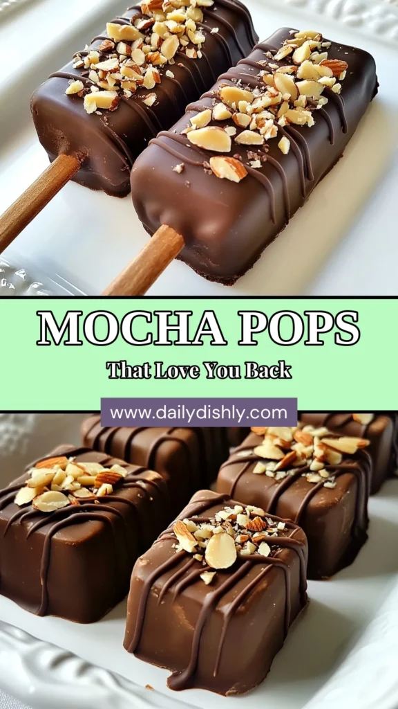 Indulge in the rich flavor of these Mocha Almond Fudge Pops, a delightful twist on almond milk popsicles. Made with brewed coffee, cocoa, and crunchy almonds, these homemade mocha pops are the perfect coffee almond treats for hot days. Prepare this easy chocolate almond dessert for a refreshing snack that your family will love. Save this recipe and cool off with Mocha Fudge Pops today! #MochaFudgePops #AlmondMilkPopsicles #HomemadeMochaPops #ChocolateAlmondDessert