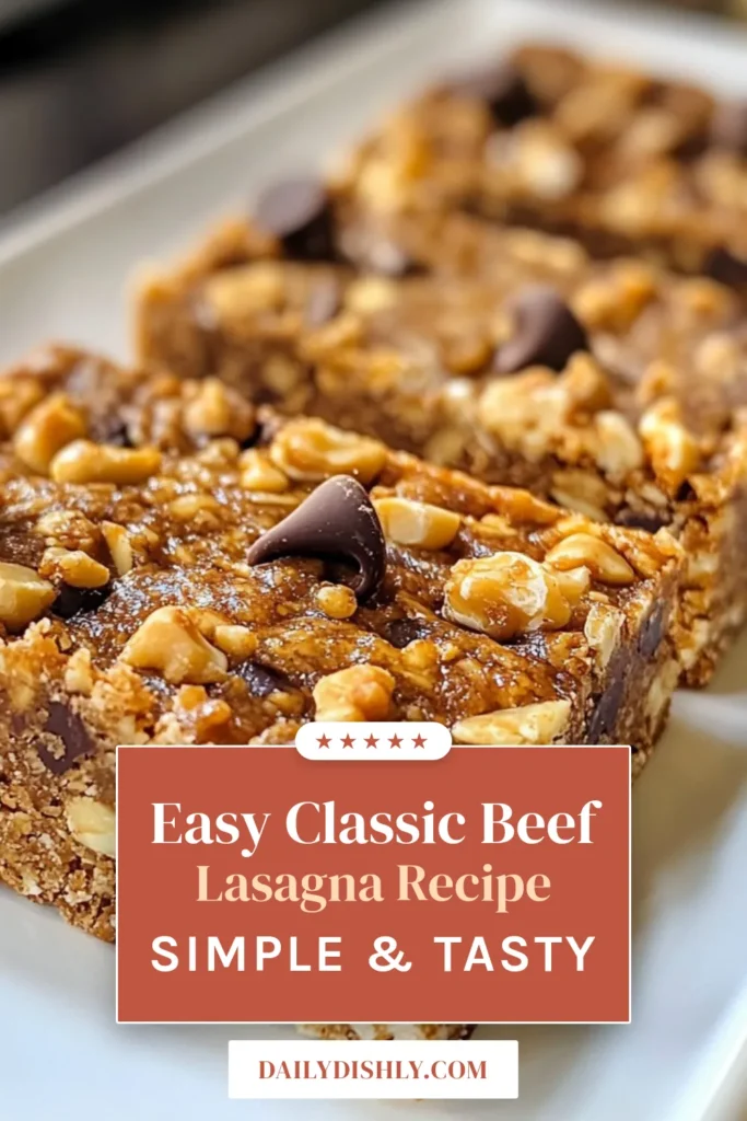 Looking for a quick and delicious snack? Try these Peanut Butter Chocolate Chip Energy Bars! Packed with rolled oats, natural peanut butter, and dark chocolate chips, these no-bake energy bars are the perfect healthy snack bars for on-the-go. Enjoy the delightful combination of flavors and nutrition in every bite. Make your own oatmeal energy bars today! Save this recipe for later! #PeanutButterEnergyBars #ChocolateChipEnergyBars #HealthySnackBars #NoBakeEnergyBars