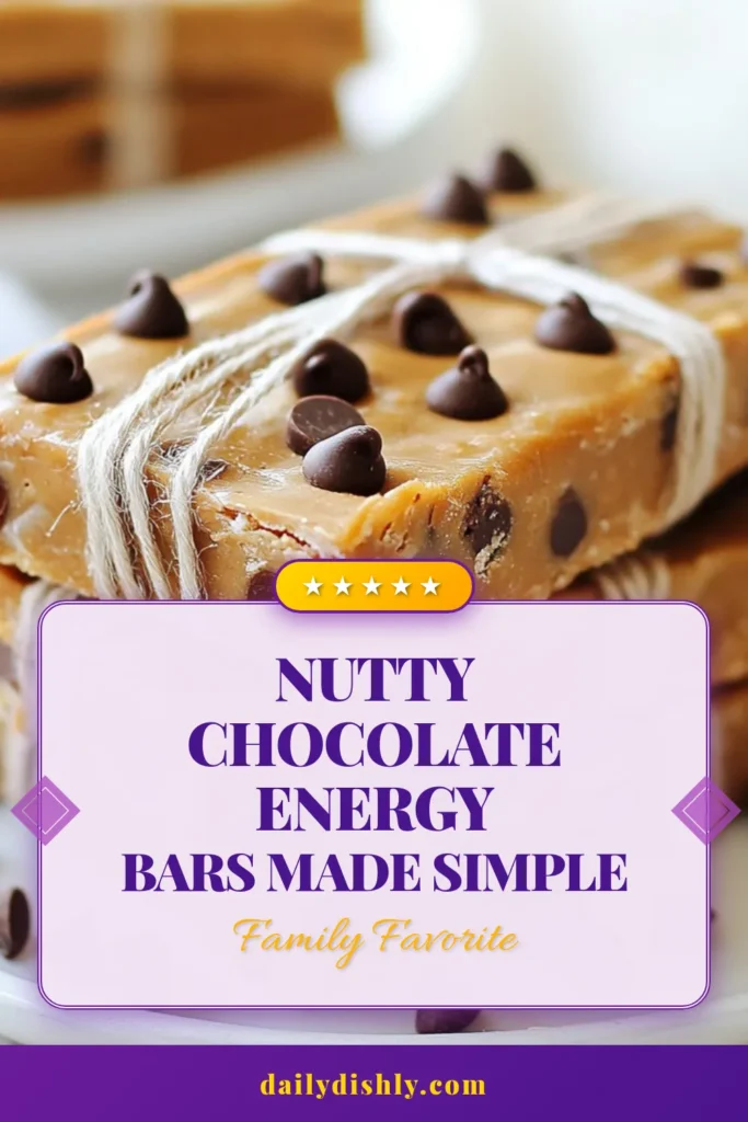 Looking for a delicious way to fuel your day? Try these peanut butter chocolate chip energy bars! This homemade energy bars recipe combines natural peanut butter, chocolate chips, and wholesome oats for a healthy snack bar that’s perfect for any time. These no-bake energy bars are protein-packed, easy to make, and a delightful treat. Save this recipe for a nutritious pick-me-up! #HealthySnacks #EnergyBars #NoBakeRecipe #PeanutButterChocolateChip