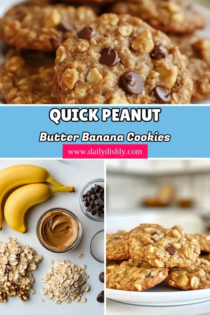 Indulge in these Peanut Butter Banana Oat Cookies, an easy banana dessert that’s both delicious and healthy! This gluten-free cookie recipe uses simple ingredients like creamy peanut butter, ripe banana, and rolled oats to create irresistible vegan peanut butter cookies. Perfect for a quick snack or dessert, these healthy oat cookies are a must-try. Bake a batch today and enjoy guilt-free! Save for later! #PeanutButterBananaCookies #GlutenFree #VeganCookies #HealthyDessert