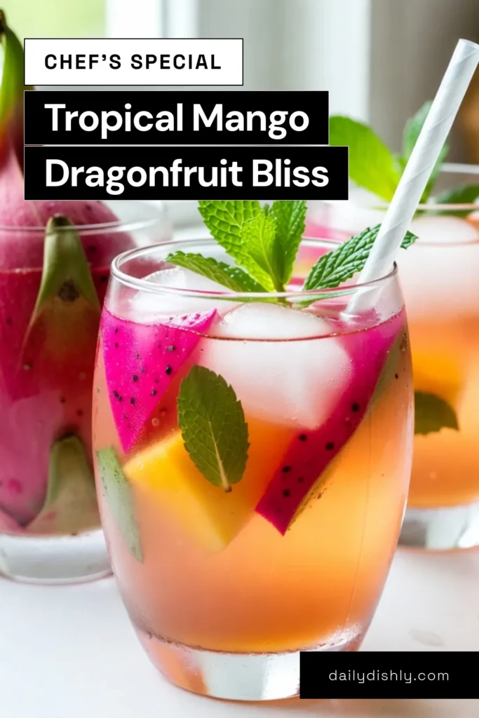 Beat the heat with this delightful Mango Dragonfruit Refresher recipe! This healthy mango drink combines fresh dragonfruit, ripe mango, and hydrating coconut water for the ultimate summer fruit refresher. Perfect as a refreshing coconut water smoothie, it’s quick to make and bursting with flavor. Sip on this colorful dragonfruit beverage for a tropical twist anytime! Save this recipe for your next sunny day. #MangoDragonfruit #HealthyDrinks #SummerRefreshers #CoconutWaterSmoothies