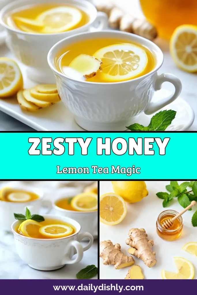 Warm up with a delightful cup of honey lemon ginger tea! This soothing ginger tea recipe is not only easy to make but also packed with health benefits. Perfect for cold days, this homemade lemon tea combines fresh ginger, zesty lemon, and sweet honey for a deliciously healthy drink. Try this refreshing beverage today and experience the magic of healthy tea recipes. Save this recipe for a cozy sip! #HoneyLemonGingerTea #GingerTeaRecipe #HealthyTeaRecipes #HomemadeLemonTea