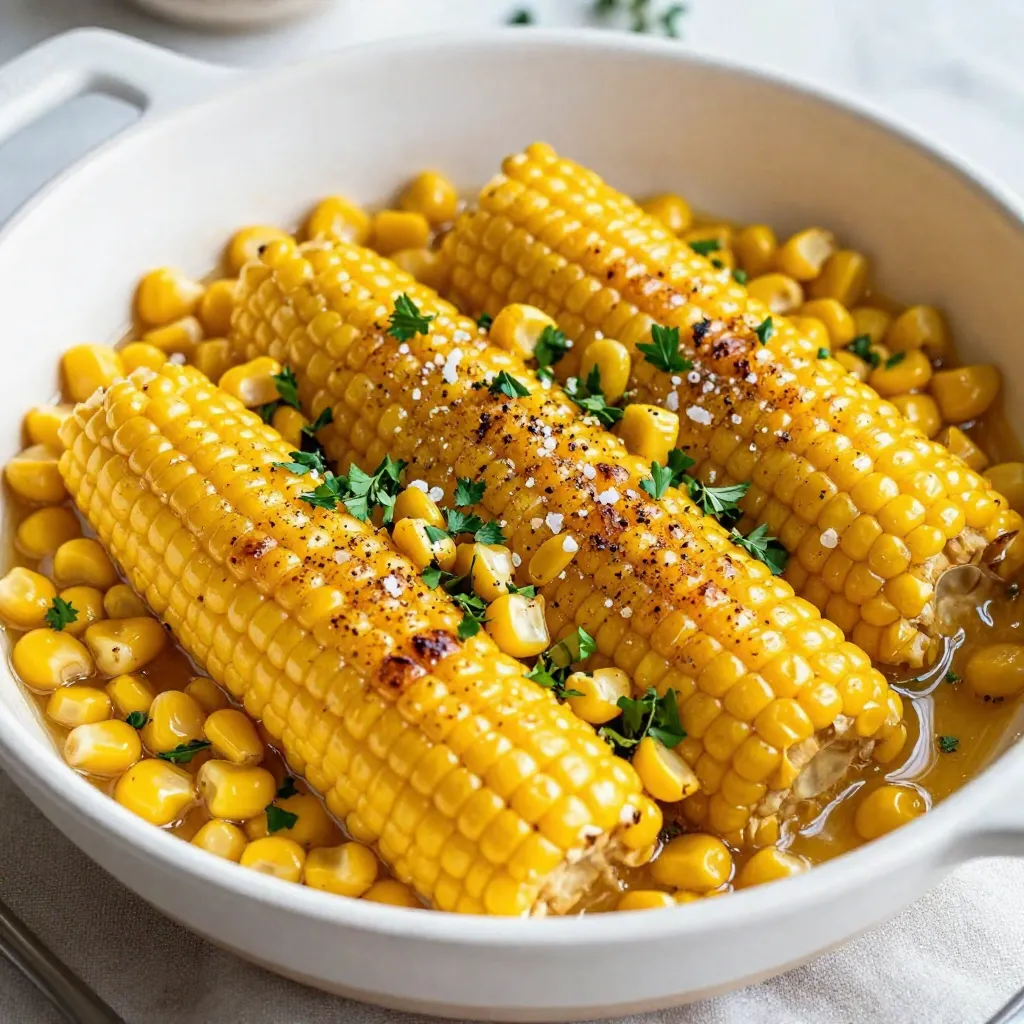 For this dish, I use 4 cups of fresh corn kernels. This is about 6 to 8 ears of corn. Fresh corn adds a sweet and bright flavor. To get the kernels, shuck the corn. Then, run a sharp knife along the cob. This method works best when you hold the cob vertically. Next, you need 1/4 cup of unsalted butter and 1/4 cup of honey. Butter gives the dish richness. Honey adds a sweet touch. When you mix them, they create a tasty sauce for the corn. The last ingredients are seasonings. Use 1 teaspoon of sea salt and 1/2 teaspoon of freshly cracked black pepper. These add flavor to the corn. I also like to use 1 tablespoon of fresh thyme, or 1 teaspoon of dried thyme. Finally, 2 tablespoons of chopped fresh parsley make a nice garnish. They add color and freshness to the dish. {{ingredient_image_1}} Start with fresh corn. Shuck 6 to 8 ears of corn. Remove the kernels from the cobs. Hold the cob upright. Use a sharp knife to slice down the sides. This step gives you about 4 cups of kernels. Fresh corn makes a big difference in taste. Grab a large skillet and place it on medium heat. Add 1/4 cup of unsalted butter. Let it melt completely. Once melted, drizzle in 1/4 cup of honey. Stir well to mix the butter and honey. This mixture adds a sweet touch to the corn. Now, it’s time to add the corn. Pour the fresh kernels into the skillet. Stir to coat them with the honey butter. Season with 1 teaspoon of sea salt and 1/2 teaspoon of black pepper. Sprinkle in 1 tablespoon of fresh thyme. Mix everything together well. Lower the heat to medium-low. Cook for about 7 to 10 minutes. Stir occasionally. You want the corn tender, but still crisp. When finished, remove from heat. Top with chopped fresh parsley for a pop of color. To get the best corn texture, use fresh corn. Fresh corn tastes sweet and juicy. Shuck it just before cooking. This keeps it crisp. Cut the kernels off the cob with a sharp knife. Hold the cob upright. This method helps you get more kernels. Cooking time matters too. Cook for 7-10 minutes while stirring. This gives you tender corn without losing its crunch. You can make this dish your own with simple changes. Add a pinch of cayenne for heat. Mix in some lime juice for a zesty twist. Try herbs like basil or oregano instead of thyme. Each herb brings a new flavor. You could also add cheese. Feta or Parmesan can add a salty creaminess. Experiment to find your favorite mix! How you serve your corn matters. You can keep it rustic by serving it in the skillet. This looks inviting and warm. For a fancier touch, transfer it to a nice bowl. Drizzle extra honey on top and sprinkle more thyme. Add a bit of chopped parsley for color. This makes the dish pop and look fresh. Serve warm for the best taste! Pro Tips Choose Sweet Corn: For the best flavor, select fresh, sweet corn in-season. It will enhance the overall taste of your dish. Use a Non-Stick Skillet: To prevent sticking and ensure easy cleanup, use a non-stick skillet when cooking the corn. Experiment with Herbs: Feel free to substitute fresh thyme with other herbs like basil or cilantro for a unique flavor twist. Adjust Sweetness: If you prefer a less sweet corn dish, reduce the amount of honey to suit your taste. {{image_2}} You can spice up your honey butter skillet corn easily. Just add some heat! Try adding 1 tablespoon of diced jalapeños or a pinch of cayenne pepper. This gives the dish a warm kick. The sweet honey and spicy notes create a great balance. You can adjust the heat to your taste. Enjoy this version if you love heat! Want to make your dish creamier? Add cheese! Stir in 1/2 cup of shredded cheddar or crumbled feta at the end. The cheese melts into the corn and adds richness. This makes the dish even more delicious. You can also use pepper jack for a spicy twist. Cheese makes everything better, right? If fresh corn is not available, use frozen corn. Just make sure it is thawed and drained. The cooking time may be shorter, so keep an eye on it. Frozen corn still tastes great and is super easy to use. It’s a quick option for busy days. Enjoy the same sweet and savory flavors! After enjoying Honey Butter Skillet Corn, you can store the leftovers. Place the corn in an airtight container. Make sure to cool it to room temperature first. It will stay fresh in the fridge for about three days. Before serving, check for any signs of spoilage. To reheat, you can use the stovetop or microwave. If using the stovetop, add a bit of butter in a skillet. Heat the corn over medium heat. Stir often until warm. If using the microwave, place the corn in a microwave-safe bowl. Cover it and heat for about one to two minutes. Stir halfway through for even heating. You can also freeze Honey Butter Skillet Corn. Start by cooling the corn completely. Transfer it to a freezer-safe bag. Remove as much air as possible before sealing. It can last in the freezer for up to three months. When you're ready to eat, thaw it in the fridge overnight. Reheat using the tips above for the best taste. Yes, you can use canned corn. Just drain it well before adding it to the skillet. Canned corn cooks faster than fresh corn. So, cook it for about 5 minutes instead of 7-10 minutes. This will keep the corn tender and tasty. Honey Butter Skillet Corn pairs well with many dishes. You can serve it with grilled chicken or fish for a balanced meal. It also goes great with barbecue ribs or burgers. For a vegetarian option, try it with stuffed peppers or a fresh salad. To make this recipe vegan, swap the butter for a plant-based alternative. Use a vegan butter or coconut oil instead. Replace honey with maple syrup for sweetness. Both options work well and keep the dish delicious and creamy. Enjoy your vegan twist on this sweet side! This blog post detailed how to make honey butter skillet corn. You learned about fresh corn kernels, butter, and honey as key ingredients. I shared step-by-step instructions for cooking, along with tips for perfect texture and flavor. We also explored tasty variations, storage methods, and answered common questions. Now, you can enjoy a simple but delicious side dish. Experiment with flavors, and store leftovers for later. Happy cooking!