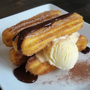 To make delicious churro ice cream sandwiches, gather these ingredients: - 1 cup all-purpose flour - 1/2 cup water - 1/2 cup unsalted butter - 1/4 teaspoon salt - 1 teaspoon sugar - 3 eggs - 1 cup sugar (for coating) - 1 tablespoon ground cinnamon - 1 pint of your favorite ice cream (vanilla, chocolate, or dulce de leche) - Chocolate sauce for drizzling (optional) You will need a few tools to create these tasty treats: - Medium saucepan - Mixing spoon - Piping bag with a large star nozzle - Baking sheet - Parchment paper - Plate for coating - Ice cream scoop Using high-quality ingredients makes a big difference. Here are some tips: - Flour: Choose all-purpose flour for the best texture. - Butter: Use unsalted butter for better control of salt levels. - Ice Cream: Pick a creamy ice cream for a smooth and rich flavor. - Cinnamon: Fresh ground cinnamon adds a warm aroma. - Sugar: Use granulated sugar for the coating, as it sticks well. These tips help make your churro ice cream sandwiches not just good, but great! Enjoy the fun of making and sharing them! {{ingredient_image_1}} To start, gather your ingredients. You need flour, water, butter, salt, sugar, and eggs. In a medium saucepan, mix the water, butter, salt, and 1 teaspoon of sugar. Heat this over medium heat until it boils. Once it boils, reduce the heat to low. Now, add the flour all at once. Stir it hard until the dough pulls from the sides of the pan. This should take about 1-2 minutes. Remove the pan from the heat and let the dough cool for a few minutes. Next, add the eggs one at a time. Mix well after each egg until the dough is smooth and shiny. This is key for great churros. Now, preheat your oven to 375°F (190°C). Prepare a baking sheet by lining it with parchment paper. Take a piping bag and fit it with a large star nozzle. Fill the bag with your churro dough. Pipe 4-inch long strips onto the parchment paper. Make sure to leave space between each strip. Bake the churros for 20-25 minutes. They should be golden brown and puffy. Once done, remove them from the oven and let them cool for a few minutes. While the churros cool, mix 1 cup of sugar with the ground cinnamon on a plate for coating. Roll each churro in this cinnamon-sugar mix until they are fully coated. To assemble the ice cream sandwiches, take one churro and place a scoop of your favorite ice cream on it. Top it with another churro to make a sandwich. If you like, drizzle chocolate sauce over the top. Serve these tasty treats right away for a perfect dessert! To make churros that are crisp on the outside and soft on the inside, follow these steps: - Use fresh ingredients. Fresh flour and eggs improve texture. - Ensure your dough is smooth. Mix well after adding each egg. - Pipe churros with a star nozzle. This shape helps them cook evenly. - Don’t overbake. Remove churros when they turn golden brown. Choose ice cream that contrasts with the warm churros. Here are some top picks: - Vanilla: Classic and creamy, it balances the spice of churros. - Chocolate: Rich and decadent, it adds a fun twist. - Dulce de leche: This flavor enhances the churros’ sweetness. Consider mixing flavors for a fun, bold taste. Make your churro ice cream sandwiches look inviting. Try these ideas: - Use a decorative plate. It adds flair to your dessert. - Lightly dust with cinnamon sugar. It looks appealing and flavorful. - Add a small scoop of extra ice cream on the plate. This tempts guests to dig in. - Drizzle chocolate sauce over the top. This adds a fun touch and extra sweetness. Pro Tips Perfect Piping: Ensure your dough is smooth and glossy before piping to achieve beautifully shaped churros. Temperature Check: Use a thermometer to check the oil temperature if frying churros; it should be around 350°F (175°C) for the best fry. Churro Cooling: Allow churros to cool slightly before coating them in cinnamon sugar to prevent the sugar from melting. Flavor Variations: Experiment with different ice cream flavors or add toppings like sprinkles or nuts for extra flair! {{image_2}} Churros are great on their own, but you can add fun flavors. Try adding vanilla extract or cocoa powder to the dough. This gives your churros a sweet twist. You can also mix in orange zest for a bright taste. If you want something bold, try adding espresso powder. Each flavor makes your churros unique and tasty. The ice cream you choose can change everything. Vanilla is classic and pairs well with churros. Chocolate adds richness and pairs perfectly with cinnamon. For a twist, use dulce de leche for a caramel taste. If you like fruity flavors, try strawberry or mango. Each scoop brings a new vibe to your sandwich. Toppings can make your churro ice cream sandwich even better. Drizzling chocolate sauce is always a hit. You can also sprinkle chopped nuts for crunch. Want something fun? Add sprinkles or crushed cookies on top. A dollop of whipped cream makes it extra special. Get creative and mix your favorite toppings for a treat that wow! To keep your churro ice cream sandwiches fresh, store them in an airtight container. Use parchment paper to separate the layers. This prevents them from sticking together. Place the container in the fridge if you plan to eat them within a few days. If you want to save them longer, freezing is a better option. If your churros lose their crispness, you can reheat them. Preheat your oven to 350°F (175°C). Place the churros on a baking sheet. Heat for about 5 to 7 minutes. This will make them crispy again. Avoid using the microwave, as it can make them soggy. To freeze your churro ice cream sandwiches, wrap each one in plastic wrap. Then, place them in a freezer-safe bag. They can last for up to a month in the freezer. When ready to eat, let them sit at room temperature for a few minutes. This will soften the ice cream slightly for easier biting. You can make churros without eggs by using a simple dough. Combine flour, water, butter, salt, and sugar. Heat these ingredients until they form a dough. Instead of eggs, use a bit of baking powder to add fluffiness. The final result will still be delicious. Yes, you can use a store-bought churro mix. This saves time and effort. Just follow the package instructions. It’s a great option if you want churros quickly. However, homemade churros taste fresher and allow for customization. The best ice cream flavors for churro sandwiches are vanilla, chocolate, and dulce de leche. Vanilla pairs well with the cinnamon flavor. Chocolate adds a rich taste, and dulce de leche complements the churros perfectly. You can also try cookies and cream or even strawberry for a twist. You learned how to make tasty churro ice cream sandwiches. We covered the ingredients, step-by-step advice, and fun variations. Use the tips and tricks to perfect your churros and choose the best ice cream flavors. Storing and reheating methods will keep your treats fresh. Enjoy creating your own delicious snacks. Remember, the best part is sharing them with others! Stay creative and have fun in the kitchen.