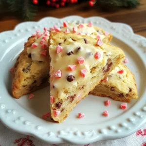 To make Peppermint Chocolate Chip Scones, gather these key ingredients: - 2 cups all-purpose flour - 1/4 cup granulated sugar - 1 tablespoon baking powder - 1/2 teaspoon salt - 1/2 cup unsalted butter, cold and cubed - 1/2 cup heavy cream - 1 teaspoon vanilla extract - 1/2 teaspoon peppermint extract - 1/2 cup semi-sweet chocolate chips - 1/4 cup crushed peppermint candies (plus extra for garnish) - 1 large egg, for egg wash These ingredients create a delightful mix of flavors and textures. The all-purpose flour gives the scones their structure. The sugar adds sweetness, while the baking powder makes them rise. Salt enhances all the flavors. Cold, cubed butter is key. It creates flaky layers in the scones. Heavy cream adds moisture. The vanilla and peppermint extracts provide rich flavor. Semi-sweet chocolate chips add a touch of chocolatey goodness. Crushed peppermint candies offer a festive crunch and a pop of color. Each ingredient plays an important role. Together, they create a delicious treat that is perfect for any occasion. So, let's gather everything and get ready to bake! {{ingredient_image_1}} 1. Preheat your oven to 400&deg;F (200&deg;C). This step warms up the oven for perfect baking. 2. Prepare a baking sheet by lining it with parchment paper. This helps prevent sticking. 3. In a large mixing bowl, mix 2 cups of all-purpose flour, 1/4 cup of granulated sugar, 1 tablespoon of baking powder, and 1/2 teaspoon of salt. Whisk these dry ingredients until well combined. 1. In another bowl, mix 1/2 cup of heavy cream, 1 teaspoon of vanilla extract, and 1/2 teaspoon of peppermint extract. Stir until fully blended. 2. Create a well in the center of the dry ingredients. Pour the cream mixture into this well. Gently stir with a spatula until it is just combined. Avoid overmixing to keep the scones light. 1. Fold in 1/2 cup of semi-sweet chocolate chips and 1/4 cup of crushed peppermint candies. Make sure they are evenly mixed throughout the dough. 2. Turn the dough out onto a lightly floured surface. Knead it a few times until it comes together. Shape the dough into a circle about 1 inch thick. 3. Using a sharp knife, cut the circle into 8 wedges. Carefully transfer these wedges to the prepared baking sheet. 4. Beat 1 large egg in a small bowl. Brush the egg wash over the tops of the scones for a nice golden finish. 5. Bake in the preheated oven for 15-20 minutes. They should be lightly browned when done. A toothpick should come out clean when inserted in the center. 6. Let the scones cool slightly on a wire rack before serving. Enjoy your delicious peppermint chocolate chip scones! - Cold butter importance: Using cold butter is key. It helps create flaky layers in your scones. When you cut cold butter into the flour, you trap small pockets of air. This makes your scones light and airy. If the butter melts too soon, your scones may turn out dense. - Avoiding overmixing: Mix just until combined. Overmixing can create tough scones. When you add the wet ingredients, fold them in gently. You want to keep the dough tender. A few lumps are okay. This way, your scones will be soft and delicious. - Perfecting the egg wash: An egg wash adds a nice shine and golden color. Use one large egg, beaten, and brush it over the tops of the scones before baking. This simple step makes a big difference in how your scones look. - Presentation ideas: To serve, place your warm scones on a festive platter. Sprinkle some crushed peppermint candies on top for color and crunch. This adds a fun touch and makes them look appealing. - Pairing with beverages: These scones pair well with hot drinks. Try serving them with hot cocoa or tea. The warm flavors complement each other perfectly. You can also serve them with a dollop of whipped cream for extra delight. - Storage recommendations: Keep scones in an airtight container. They stay fresh for up to two days at room temperature. If you need to store them longer, freeze them. Wrap them well to prevent freezer burn. Reheat them in the oven for a warm, fresh taste. Pro Tips Use Cold Ingredients: Ensure your butter and cream are very cold to achieve the flakiest scones. This helps create steam pockets during baking, resulting in a light texture. Don&rsquo;t Overmix: When combining the wet and dry ingredients, mix until just combined. Overmixing can lead to tough scones rather than tender ones. Chill the Dough: If time allows, chill the shaped scones in the refrigerator for 15-30 minutes before baking. This helps them retain their shape and rise better in the oven. Experiment with Mix-Ins: Feel free to customize your scones by adding different mix-ins like nuts, dried fruits, or flavored chocolate chips for a unique twist! {{image_2}} You can change the flavor of your peppermint chocolate chip scones easily. Try using different extracts. Instead of peppermint, use almond or orange for a fresh twist. Each extract brings a unique taste to your scones. You can also mix in various types of chocolate. Use dark chocolate for a rich flavor. Milk chocolate adds sweetness, while white chocolate gives a creamy touch. Each choice can change the scone's taste and make it special. If you need gluten-free scones, swap all-purpose flour for a gluten-free blend. This keeps the texture close to the original. Check that the blend contains xanthan gum for the best results. For a vegan option, replace the butter with coconut oil or a vegan butter alternative. Use almond or soy milk instead of heavy cream. You can also skip the egg wash or use a plant-based milk for a golden finish. These swaps let everyone enjoy these tasty scones! When you bake peppermint chocolate chip scones, storing them correctly keeps them fresh. You can store them at room temperature for up to two days. Just place them in an airtight container. This keeps them soft and tasty. If you need to keep them longer, the refrigerator is a good option. They can last up to a week when stored this way. Just make sure to wrap them tightly in plastic wrap or put them in an airtight container. For even longer storage, you can freeze the scones. Wrap each scone in plastic wrap, then place them in a freezer bag. They will stay good for about three months. When you are ready to enjoy them, just thaw them in the fridge overnight. Reheating scones is easy and quick. You can use an oven or a microwave. - Oven method: Preheat your oven to 350&deg;F (175&deg;C). Place the scones on a baking sheet and heat them for about 5 to 10 minutes. This method keeps them crisp on the outside and soft inside. - Microwave method: Place a scone on a microwave-safe plate. Heat for about 10 to 15 seconds. This method works fast but might make them a bit softer. To ensure freshness and texture, always check before serving. Warm scones taste best, bringing out the chocolate and peppermint flavors. Enjoy them with a cup of tea or cocoa for a cozy treat! How to tell when scones are done baking? You can tell when scones are done by looking for a light golden color. If you poke one with a toothpick, it should come out clean. The scones will feel firm to the touch. Can I make these scones ahead of time? Yes, you can make the dough ahead of time. Shape the scones and wrap them tightly. Store in the fridge for up to 24 hours. When ready, bake them straight from the fridge. What can I substitute for heavy cream? You can use half-and-half or whole milk as a substitute. If you want a dairy-free option, use coconut cream. Just know that texture may change a bit. Can I use a different type of flour? Yes, you can use whole wheat flour or gluten-free flour. Just remember, the texture may vary. You might need to adjust the liquid a little for gluten-free flour. How to store crushed peppermint candies? Store crushed peppermint candies in an airtight container. Keep them in a cool, dry place. They will stay fresh for a few months. Ideas for other scone flavors? You can try cranberry-orange scones for a fruity twist. Lemon-ginger scones also work well. For chocolate lovers, consider double chocolate scones. You&rsquo;ve explored delicious scone recipes from ingredients to baking tips. Let&rsquo;s recap: use fresh ingredients like butter, cream, and chocolate. Pay attention to mixing and shaping for the best texture. Store your scones properly, and feel free to experiment with flavors and dietary needs. Enjoy your baking journey. Each step leads to tasty treats that will impress friends and family. Dive in and let your creativity shine!