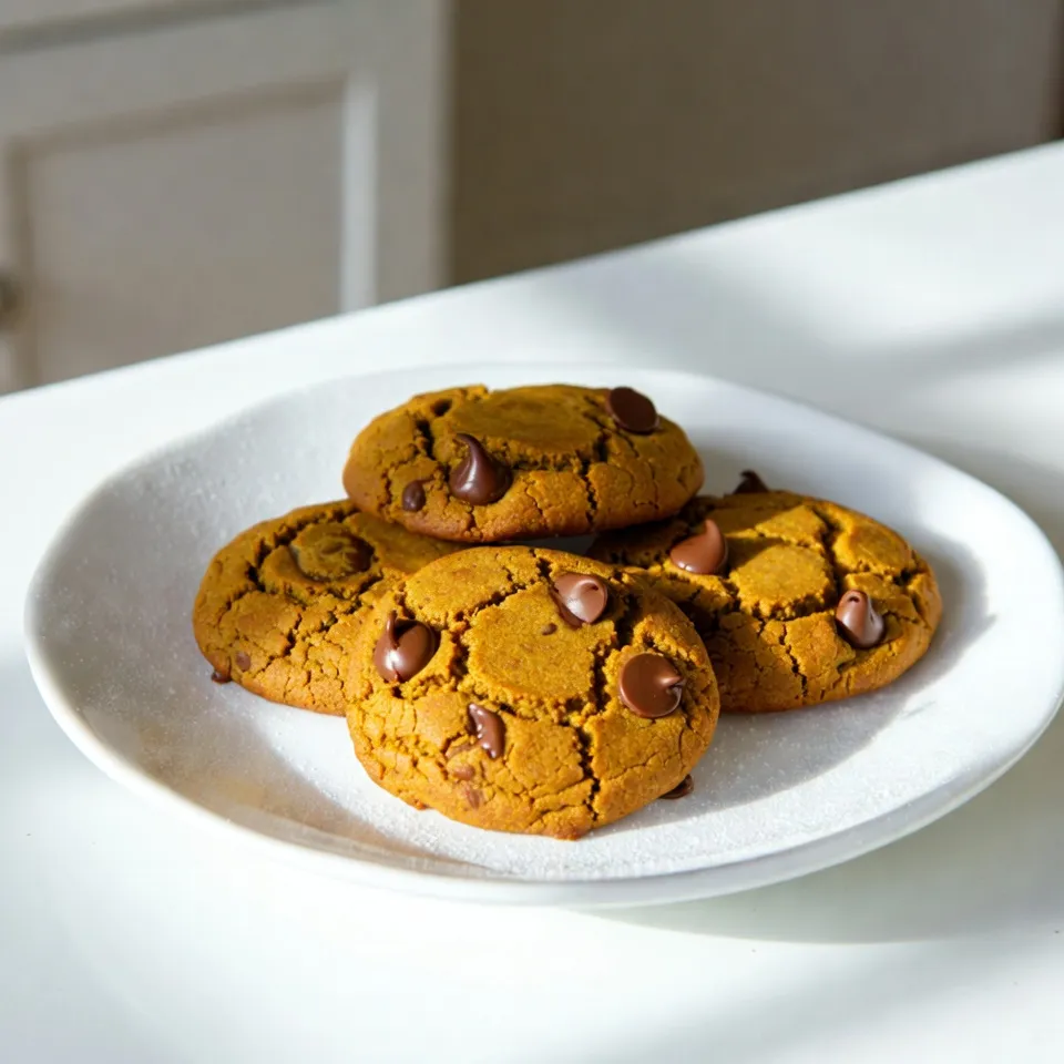 To make tasty pumpkin chocolate chip cookies, gather these simple ingredients: - 1 cup canned pumpkin puree - 1 cup brown sugar, packed - 1/2 cup granulated sugar - 1/2 cup unsalted butter, melted - 1 large egg - 1 teaspoon vanilla extract - 2 cups all-purpose flour - 1 teaspoon baking soda - 1/2 teaspoon baking powder - 1 teaspoon ground cinnamon - 1/2 teaspoon ground nutmeg - 1/4 teaspoon salt - 1 cup semi-sweet chocolate chips - 1/2 cup chopped walnuts (optional) Canned pumpkin puree is key. It brings moisture and flavor. The mix of brown and white sugars gives the cookies a nice sweetness. Unsalted butter adds richness, while the egg helps bind everything together. The dry ingredients include flour, baking soda, and baking powder. These create the cookie's fluffy texture. Spices like cinnamon and nutmeg add warmth and depth. Don't forget the salt; it enhances all the flavors! Lastly, the chocolate chips and walnuts add fun texture and taste. You can skip the nuts if you prefer a smoother bite. Now, you have everything you need to bake these delicious cookies! {{ingredient_image_1}} 1. First, preheat your oven to 350°F (175°C). This helps cookies bake evenly. 2. Line two baking sheets with parchment paper. This keeps the cookies from sticking. 3. In a large bowl, mix 1 cup of pumpkin puree, 1 cup of brown sugar, and 1/2 cup of granulated sugar. 4. Add 1/2 cup of melted unsalted butter, 1 large egg, and 1 teaspoon of vanilla extract. Whisk until the mixture is smooth. 5. In another bowl, sift together 2 cups of flour, 1 teaspoon of baking soda, 1/2 teaspoon of baking powder, 1 teaspoon of ground cinnamon, 1/2 teaspoon of ground nutmeg, and 1/4 teaspoon of salt. 6. Gradually add the dry mix to the wet mix. Stir gently until just combined. Don’t overmix; this keeps the cookies soft. 7. Fold in 1 cup of semi-sweet chocolate chips and 1/2 cup of chopped walnuts (if you like). 1. Use a cookie scoop or a tablespoon to drop rounded balls of dough onto the prepared baking sheets. 2. Keep the dough balls about 2 inches apart. This gives them room to spread while baking. 3. Bake in the preheated oven for 10 to 12 minutes. Look for lightly golden edges and set centers. 4. When done, remove the sheets from the oven. Let the cookies cool on the sheets for about 5 minutes. 1. Transfer the cookies to a wire rack to cool completely. This keeps them from getting soggy. 2. For a lovely presentation, arrange the cookies on a festive plate. You can dust them with powdered sugar for extra charm. 3. Add a small pumpkin or autumn leaves around the plate for a seasonal touch. This makes serving special! How do I achieve the perfect cookie texture? To get that soft and chewy texture, be careful not to overmix your dough. Mix just until the flour disappears. Also, use room temperature butter and eggs to help the dough blend well. Baking at the right temperature, 350°F, is key for even cooking. What are common mistakes to avoid? A big mistake is using too much flour. Always measure flour correctly by spooning it into your cup and leveling it off. Also, don’t skip chilling the dough if it feels too soft. Chilling helps the cookies hold their shape. What essential tools do I need for cookie preparation? - Mixing bowls (large and medium) - Whisk for blending wet ingredients - Sifter for dry ingredients - Cookie scoop or tablespoon for even portions - Baking sheets lined with parchment paper - Wire rack for cooling the cookies How can I infuse extra spices? You can add a pinch of ginger or cloves to boost flavor. Mix these spices into the dry ingredients. This simple step adds warmth and depth to your cookies. How should I store leftover ingredients? Store canned pumpkin in an airtight container in the fridge. Use it within one week. For chocolate chips, keep them in a cool, dry place. A sealed bag works best to keep them fresh. Pro Tips Use Fresh Pumpkin: If possible, use fresh pumpkin instead of canned for a more vibrant flavor. Roast and puree your own pumpkin for the best results. Chill the Dough: For thicker cookies, chill the dough for 30 minutes before baking. This helps the cookies maintain their shape and enhances the flavors. Experiment with Spices: Feel free to add additional spices like ginger or allspice for a more complex flavor profile that pairs well with pumpkin. Store Properly: Keep your cookies in an airtight container at room temperature for up to a week, or freeze them for longer storage. {{image_2}} Gluten-Free Pumpkin Chocolate Chip Cookies To make these cookies gluten-free, swap regular flour for a 1:1 gluten-free blend. Look for a mix with xanthan gum, which helps with texture. The taste remains rich, and the cookies stay soft and chewy. Vegan-Friendly Adaptations For a vegan version, replace the egg with a flaxseed egg. Mix one tablespoon of flaxseed meal with three tablespoons of water. Let it sit until thick. Use coconut oil instead of butter. These swaps still give you tasty cookies! Adding Different Types of Chocolate Try mixing in dark chocolate chips or even white chocolate. This adds depth to the flavor. You could also use chocolate chunks for a different texture. Each type brings a unique twist to these sweet treats. Incorporating Dried Fruits or Nuts Add raisins, cranberries, or chopped apples for a fruity burst. Nuts like pecans or almonds can add a nice crunch. These additions bring extra flavor and nutrition, making your cookies even better. Spiced Pumpkin Cookies for Fall For a fall twist, increase the spices. Add more cinnamon, ginger, or cloves. This gives the cookies a warm, cozy flavor that fits right in with the season. Holiday-Inspired Additions During the holidays, try adding cranberries and pecans. These ingredients make the cookies festive and fun. They not only taste great but also look beautiful on your holiday table. Store your pumpkin chocolate chip cookies at room temperature. Use an airtight container to keep them fresh. This method helps maintain the cookie's softness. If you want to keep them longer, refrigeration is an option. Just remember that cold cookies may lose some of their warmth and charm. To freeze your cookies, first let them cool completely. Then, place them in a single layer on a baking sheet. Freeze them for about an hour. Once frozen, transfer the cookies to a freezer-safe bag. This way, you can enjoy fresh cookies later! When you're ready to eat, simply thaw them at room temperature. Pumpkin chocolate chip cookies stay fresh for about one week at room temperature. If stored in the fridge, they can last up to two weeks. Frozen cookies maintain their flavor for about three months. For the best taste, eat them fresh or thawed within this time frame. How long do pumpkin cookies last? Pumpkin cookies last about one week when stored in an airtight container. If you keep them in the fridge, they stay fresh even longer. Can I substitute fresh pumpkin for canned? Yes, you can use fresh pumpkin. Just cook and mash it until it's smooth. Canned pumpkin is easier and saves time, but fresh adds a nice taste too. What to do if the dough is too sticky? If your dough is sticky, add a little more flour. Start with one tablespoon at a time. Mix it well until the dough feels right. Can I make these cookies ahead of time? Absolutely! You can make the dough and chill it in the fridge. This step helps the flavors blend better. You can also bake the cookies, let them cool, and store them for later. We explored the key ingredients and steps to make delicious pumpkin chocolate chip cookies. You learned how to mix wet and dry ingredients, scoop the dough, and bake the cookies to golden perfection. Tips and variations helped you create your own versions, while storage advice keeps them fresh longer. In the end, this recipe is a simple joy for any occasion. Happy baking!